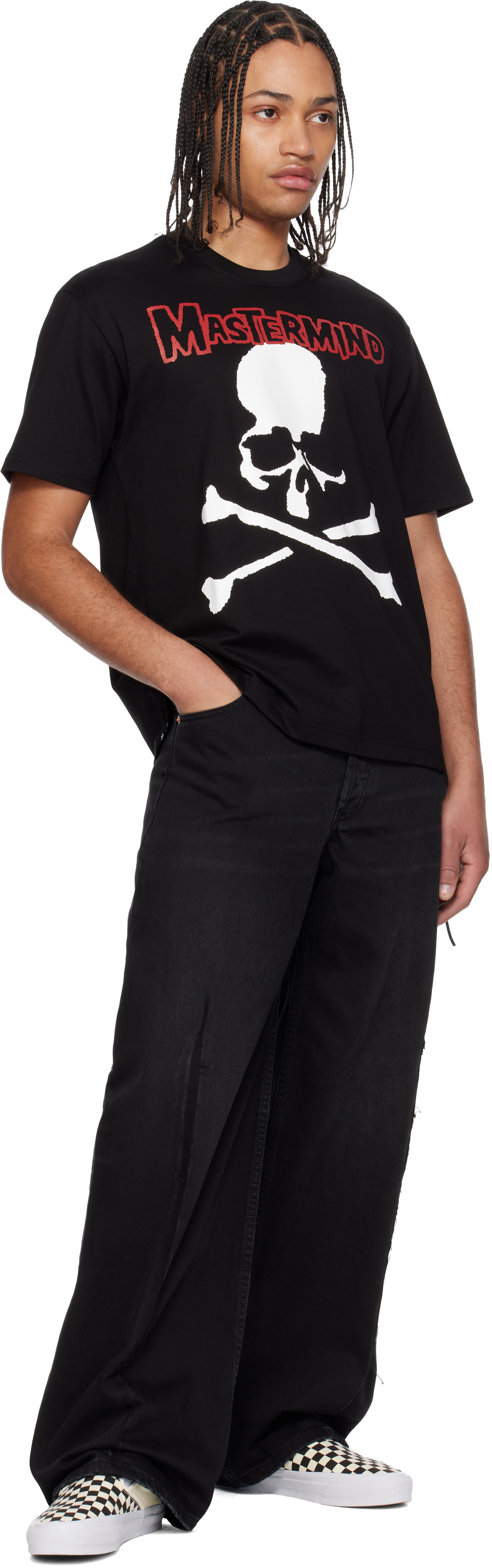 mastermind JAPAN: Black Cult Punk T-shirt | SSENSE