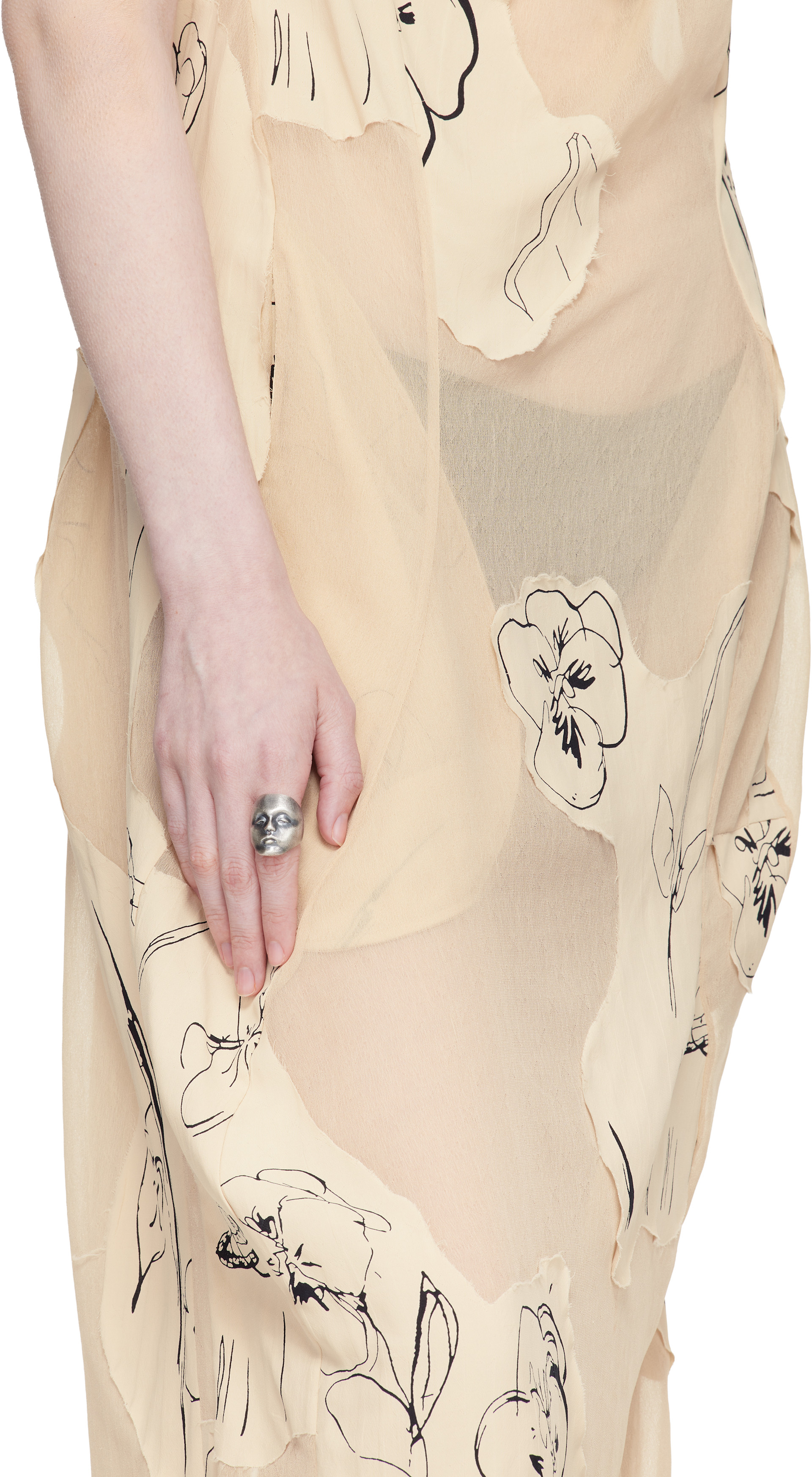 YOHJI YAMAMOTO: Mask Ring | SSENSE