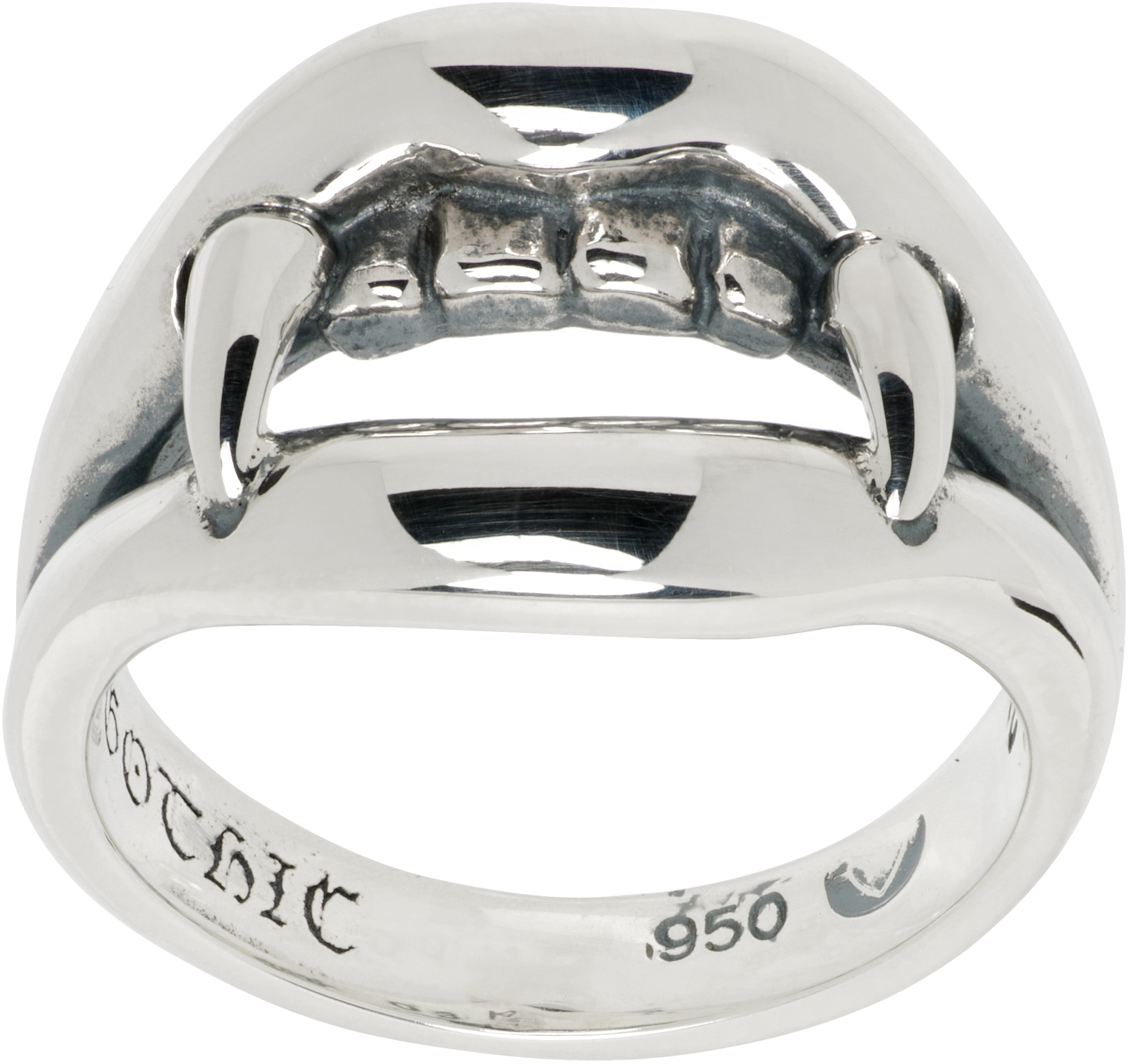 YOHJI YAMAMOTO: Vampire Fang Pinkie Ring | SSENSE