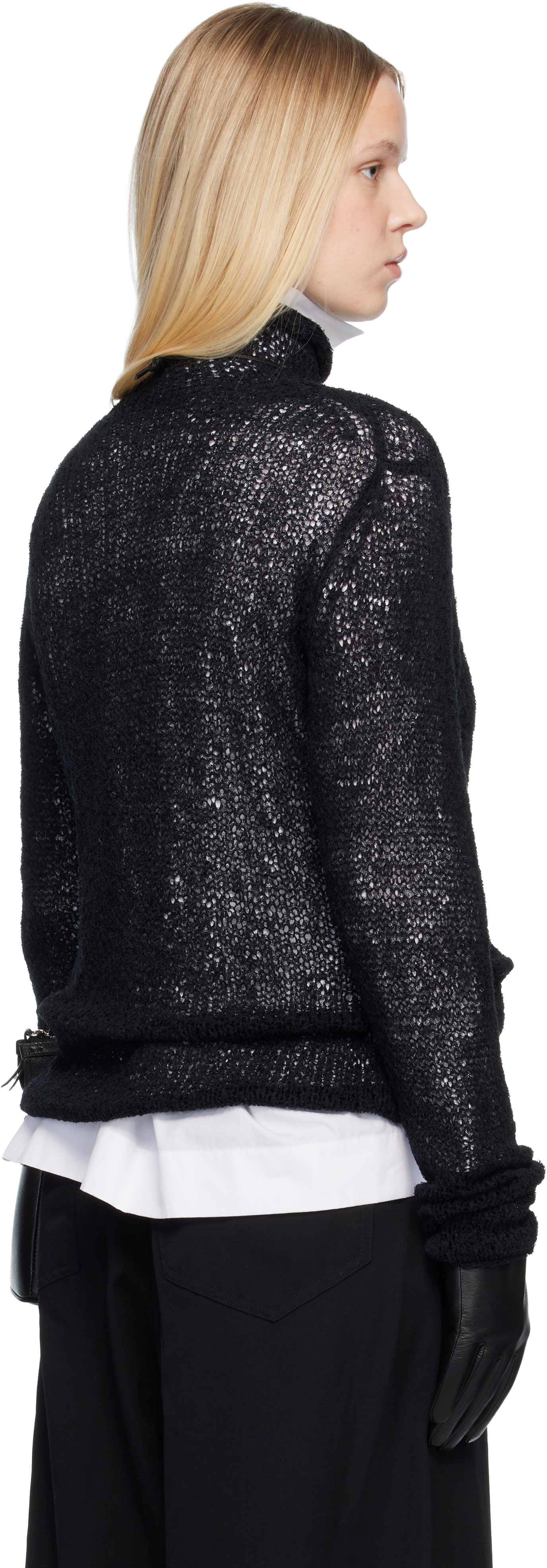 Yohji Yamamoto - Pull noir à col montant