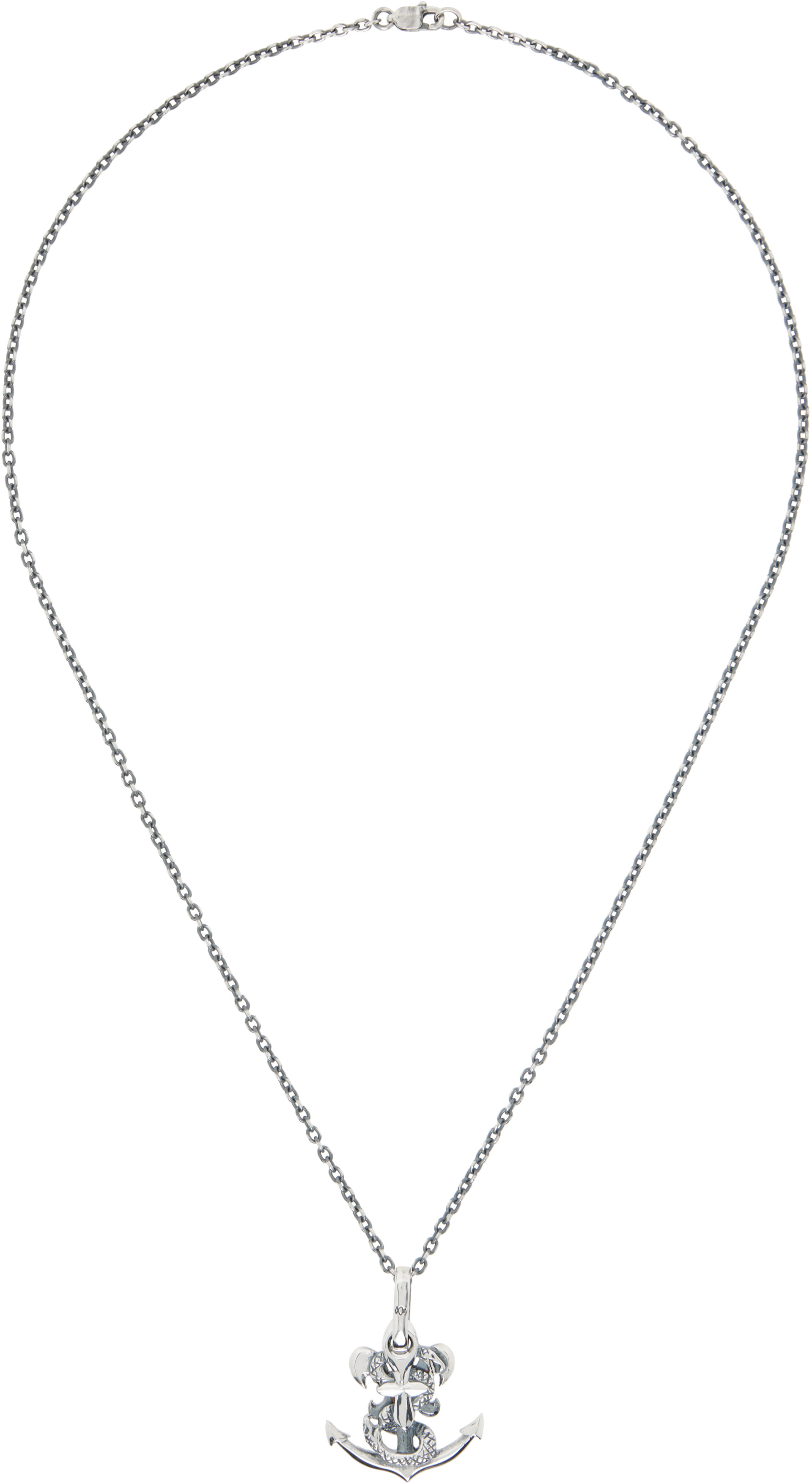 YOHJI YAMAMOTO: Snake Anchor Pendant Necklace | SSENSE