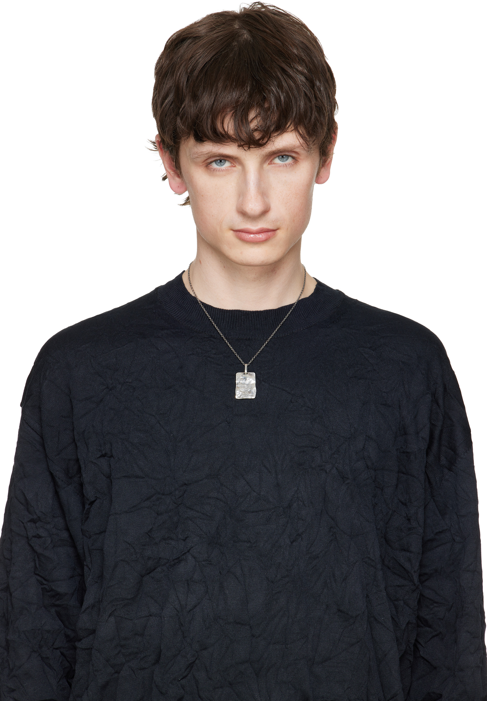 YOHJI YAMAMOTO: Devil Plate Pendant Necklace | SSENSE