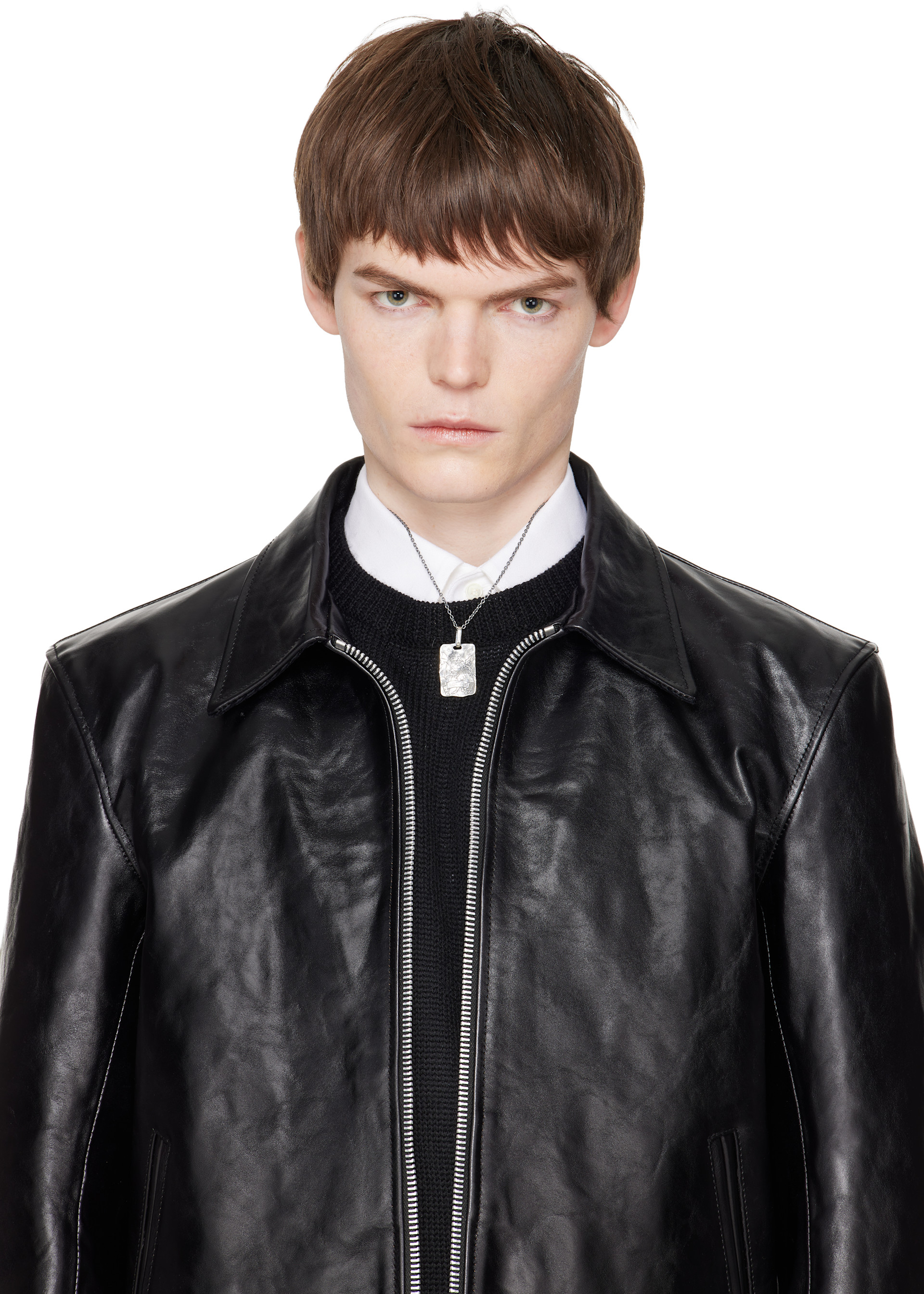 YOHJI YAMAMOTO: Devil & Angel Plate Pendant Necklace | SSENSE