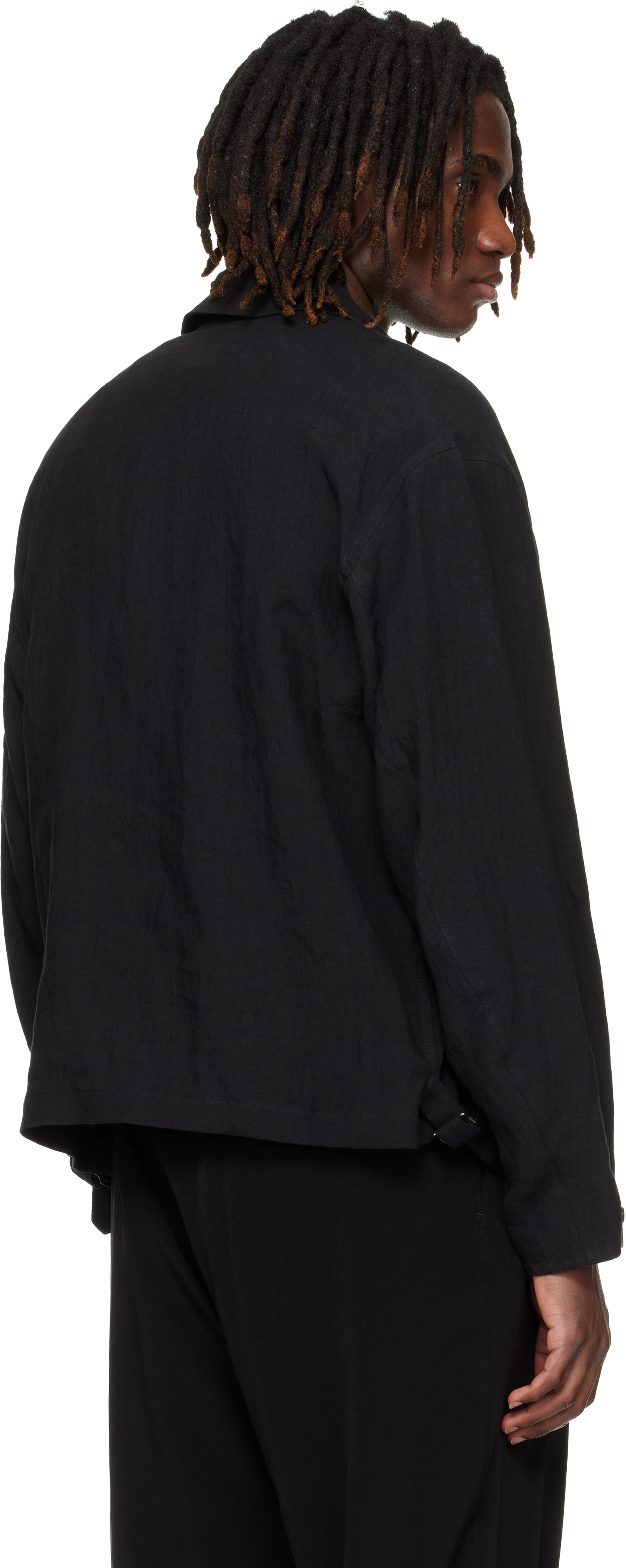 YOHJI YAMAMOTO: Black Zip Blouson Jacket | SSENSE Canada