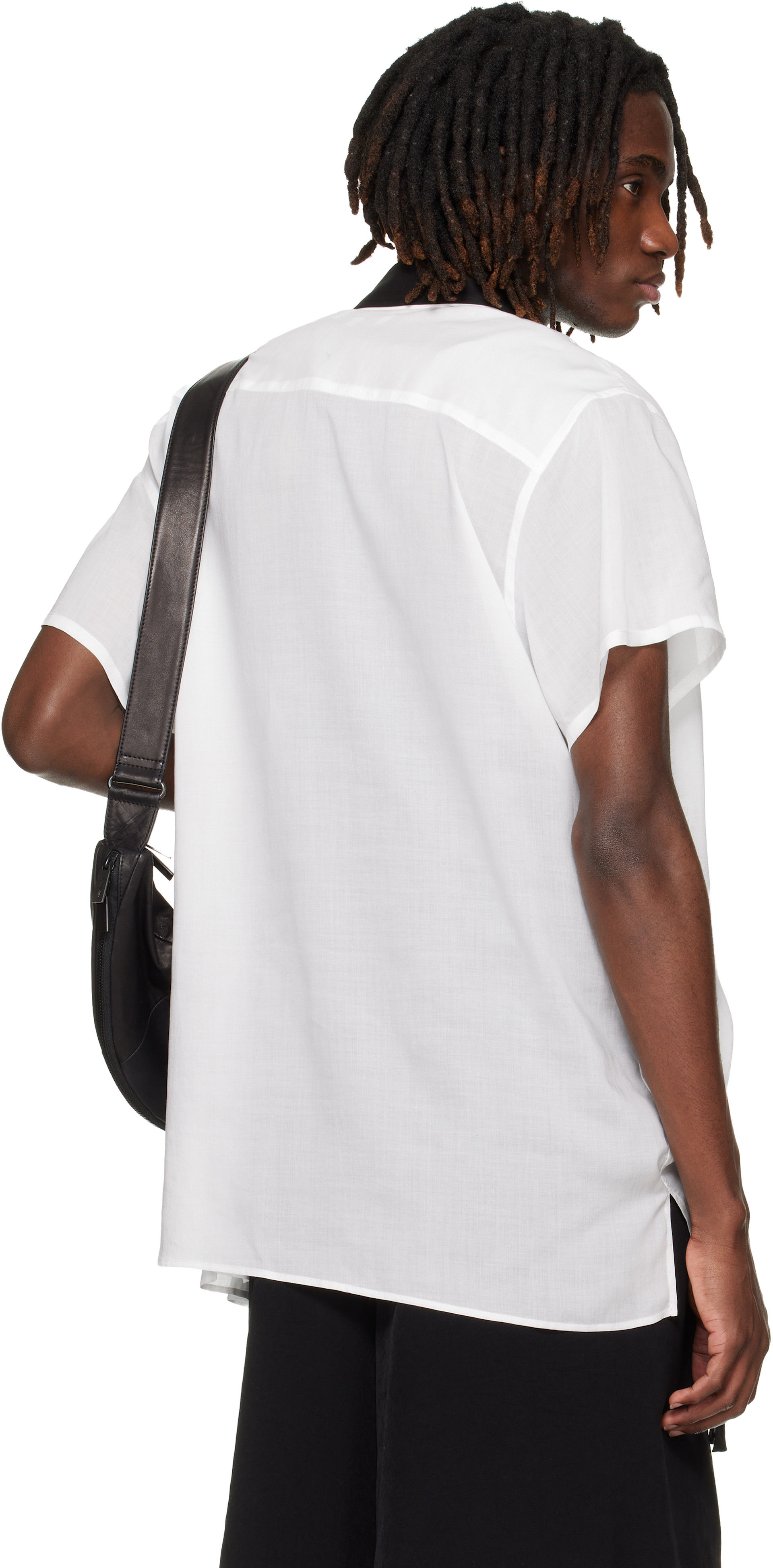 YOHJI YAMAMOTO: White Double Collar B Shirt | SSENSE