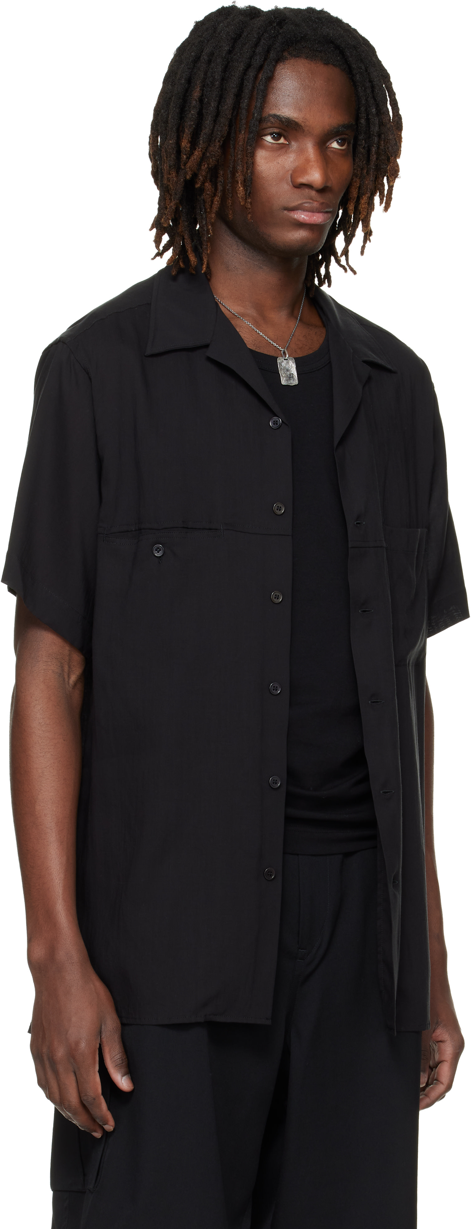 YOHJI YAMAMOTO - 블랙 패널 B 셔츠
