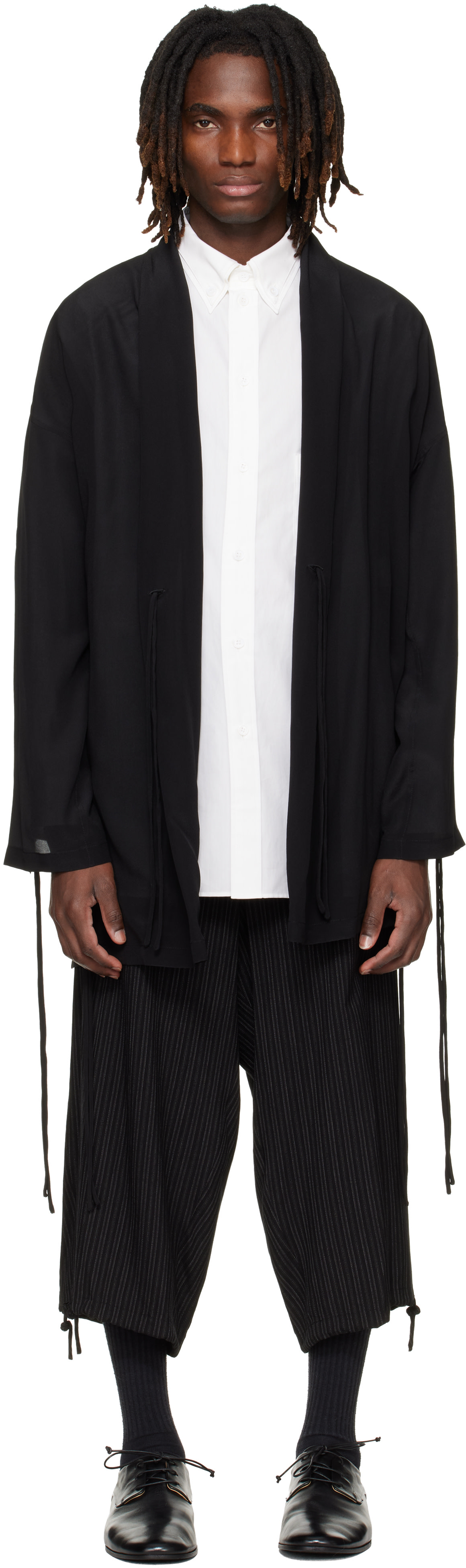 YOHJI YAMAMOTO - 블랙 실크 재킷