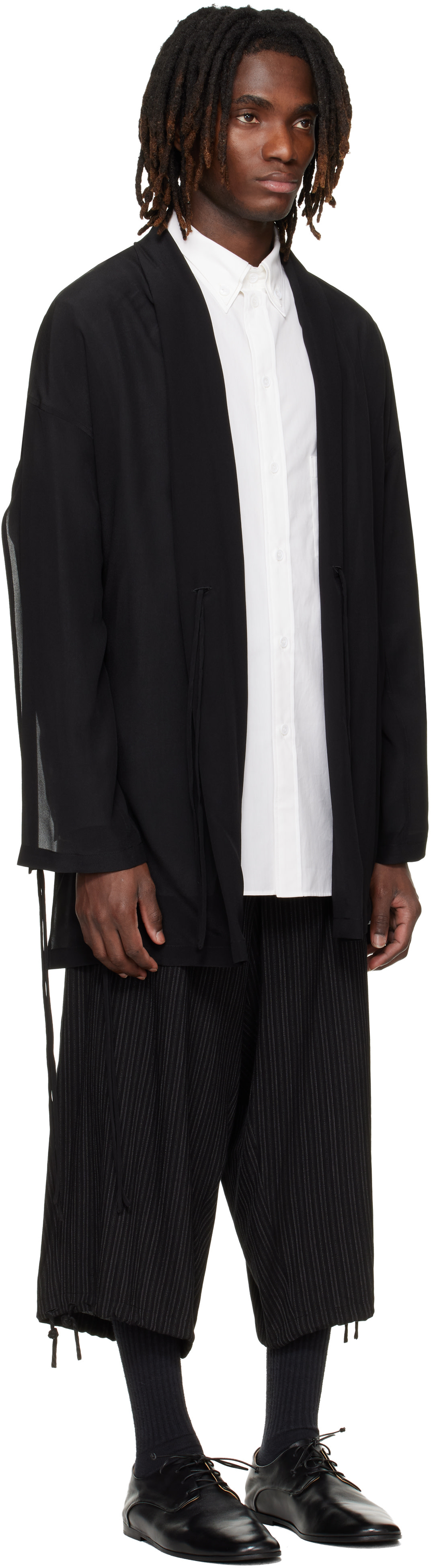 YOHJI YAMAMOTO - 블랙 실크 재킷