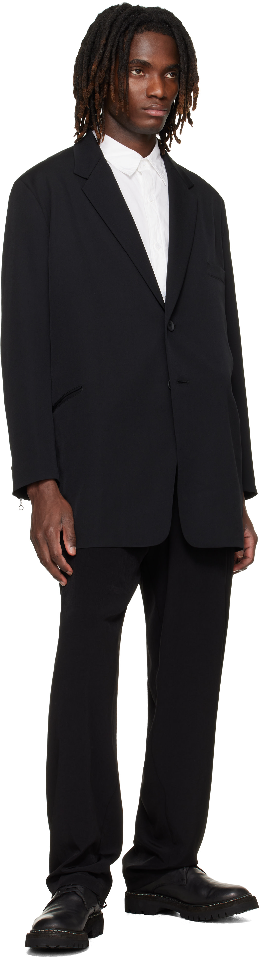 ヨウジヤマモト　サスペンダー　2way YOHJI YAMAMOTO: ブラック Woolly Spin Tape 30mm 2way サスペンダー