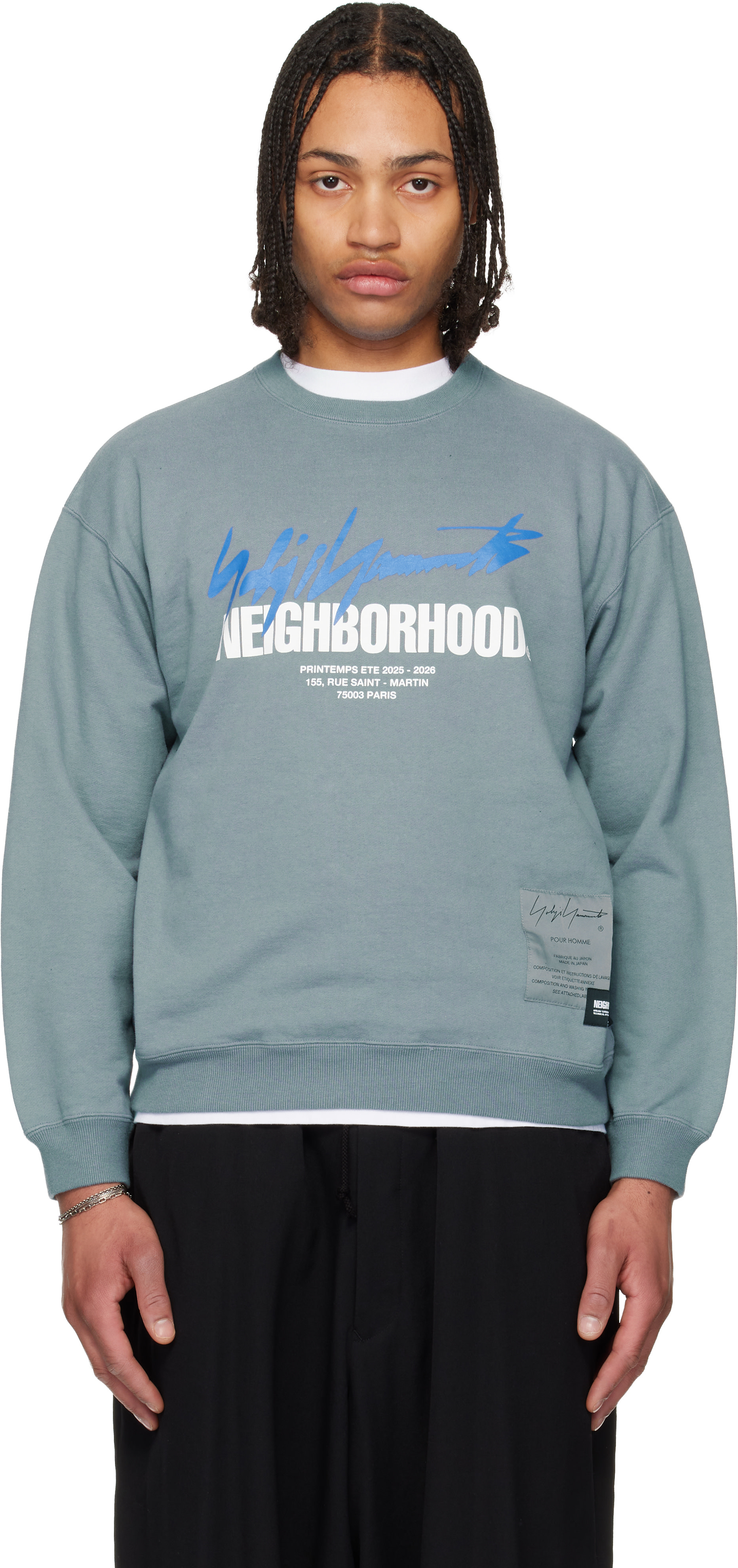 Yohji Yamamoto - Pull molletonné gris édition NEIGHBORHOOD