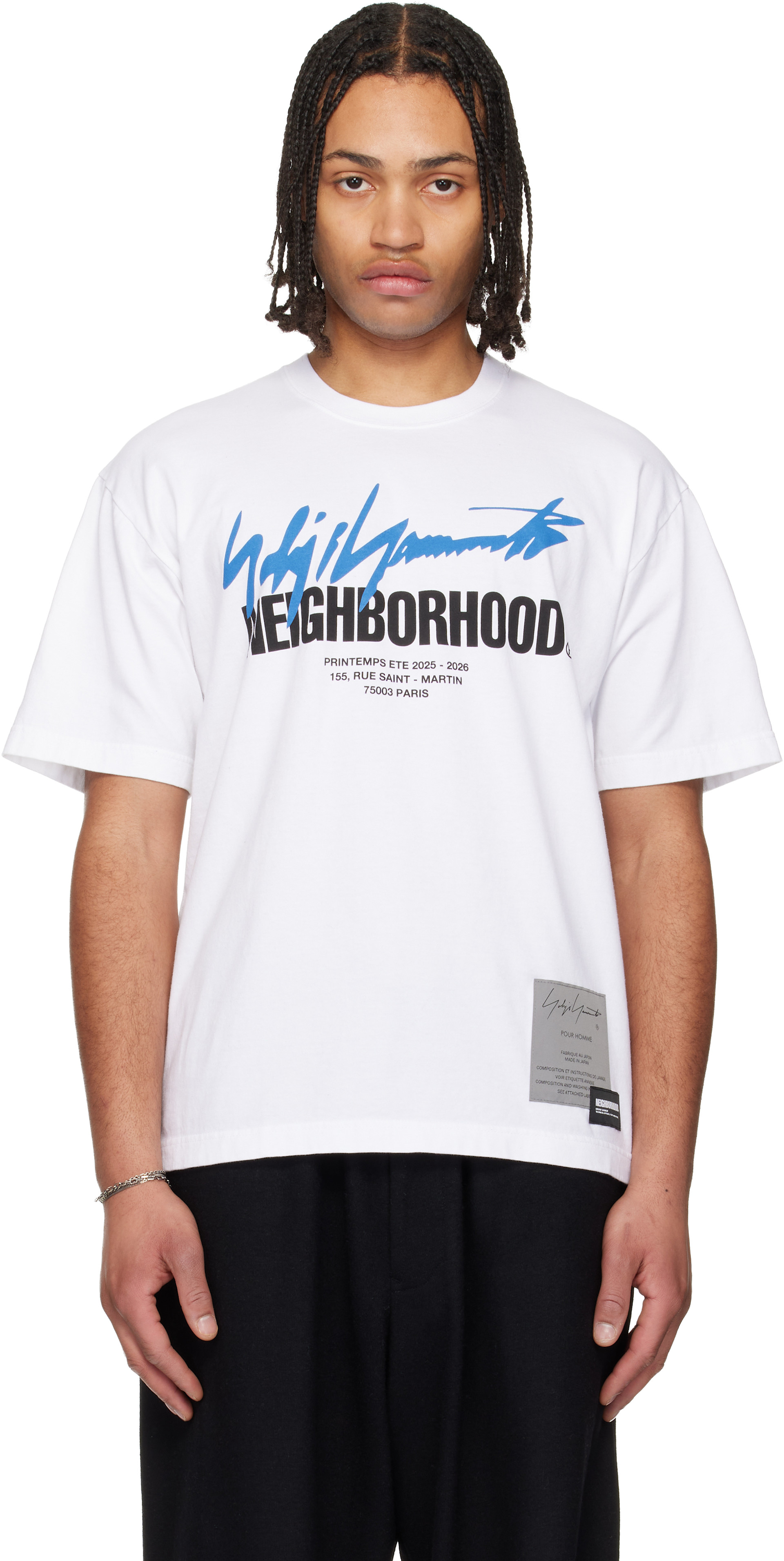 YOHJI YAMAMOTO: ホワイト Neighborhoodエディション SS-2 Tシャツ
