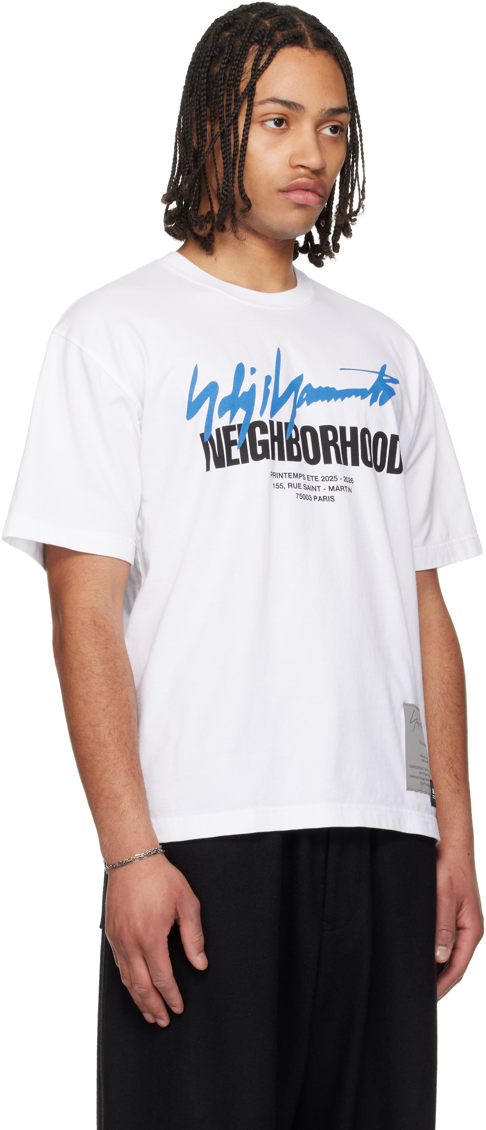 YOHJI YAMAMOTO: ホワイト Neighborhoodエディション SS-2 Tシャツ