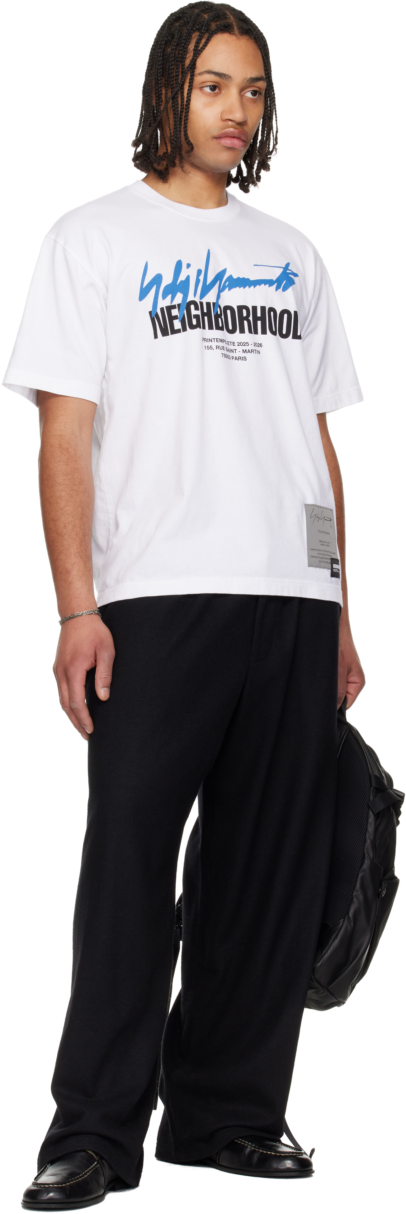 YOHJI YAMAMOTO: White Neighborhood Edition SS-2 T-shirt | SSENSE