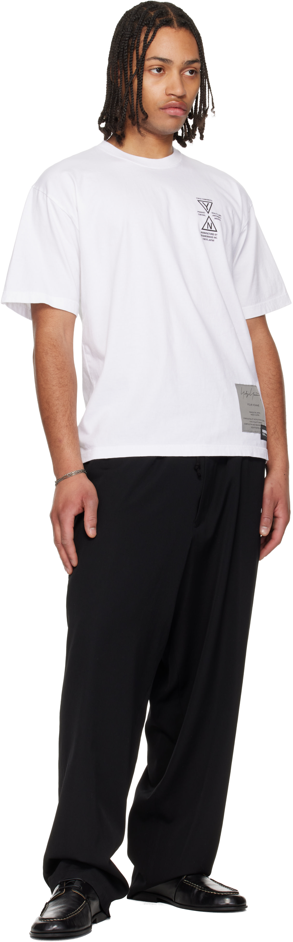 YOHJI YAMAMOTO: White Neighborhood Edition SS-1 T-shirt | SSENSE