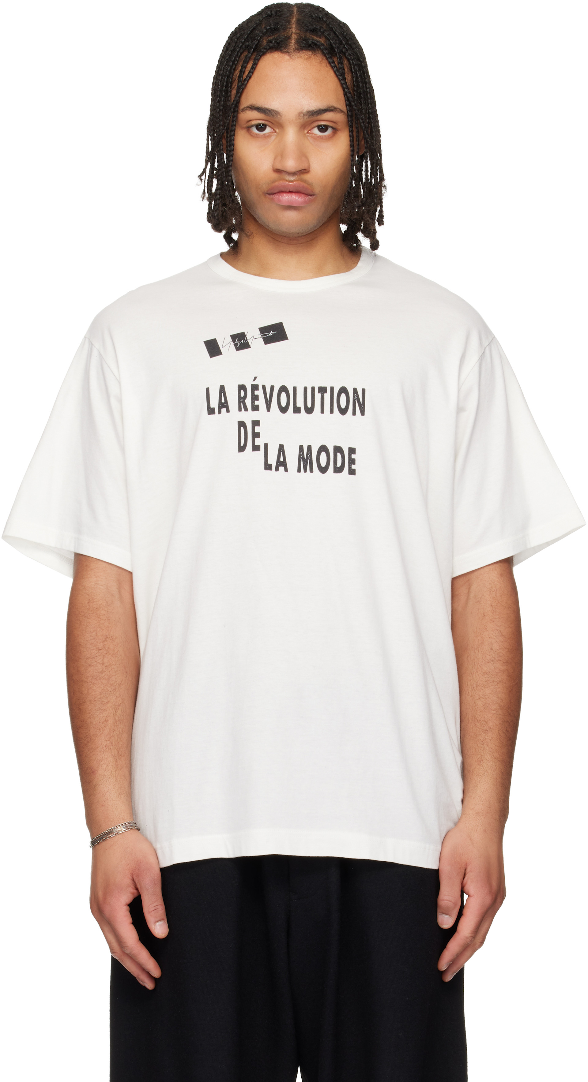YOHJI YAMAMOTO: オフホワイト 30/- Combed Plain Stitch 半袖Tシャツ