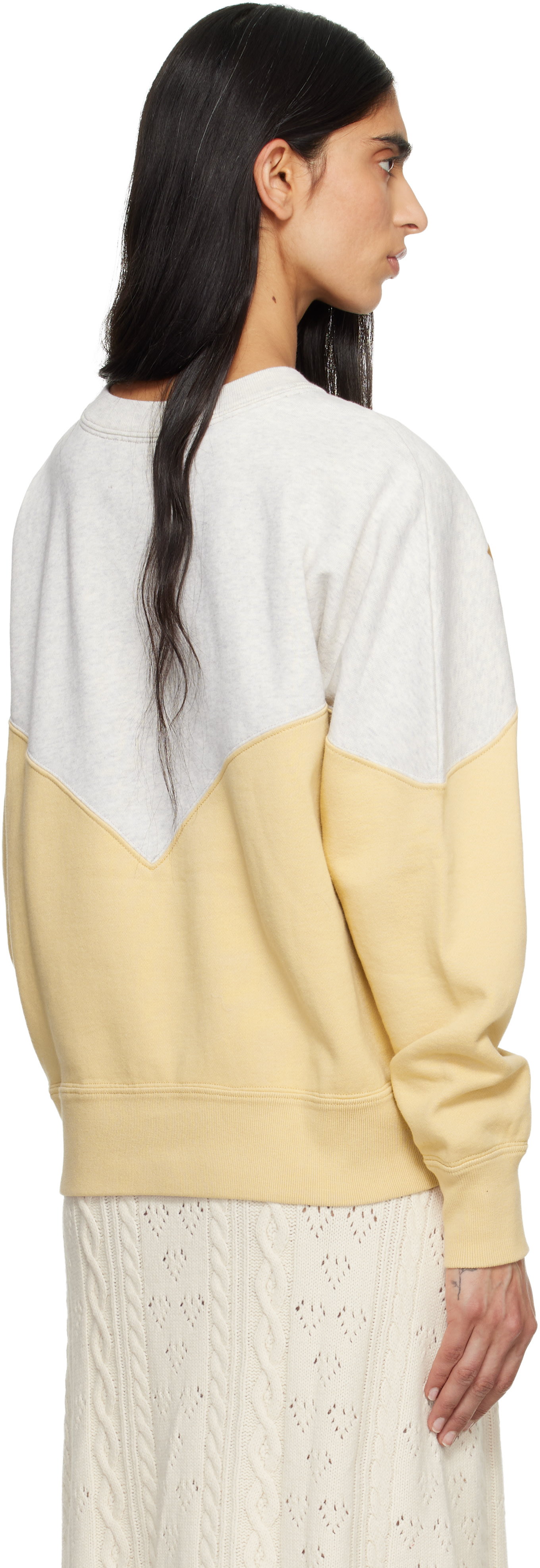 Isabel Marant Etoile - Pull molletonné Houston gris et jaune