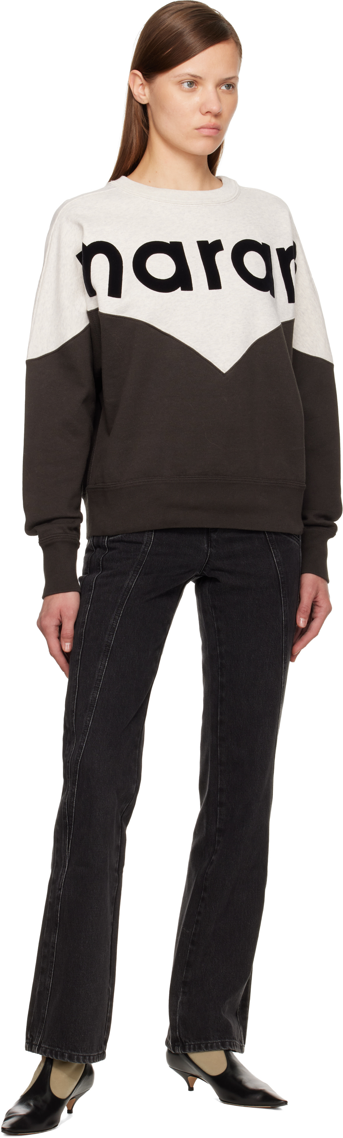 Isabel Marant Etoile - Pull molletonné Houston gris et bleu