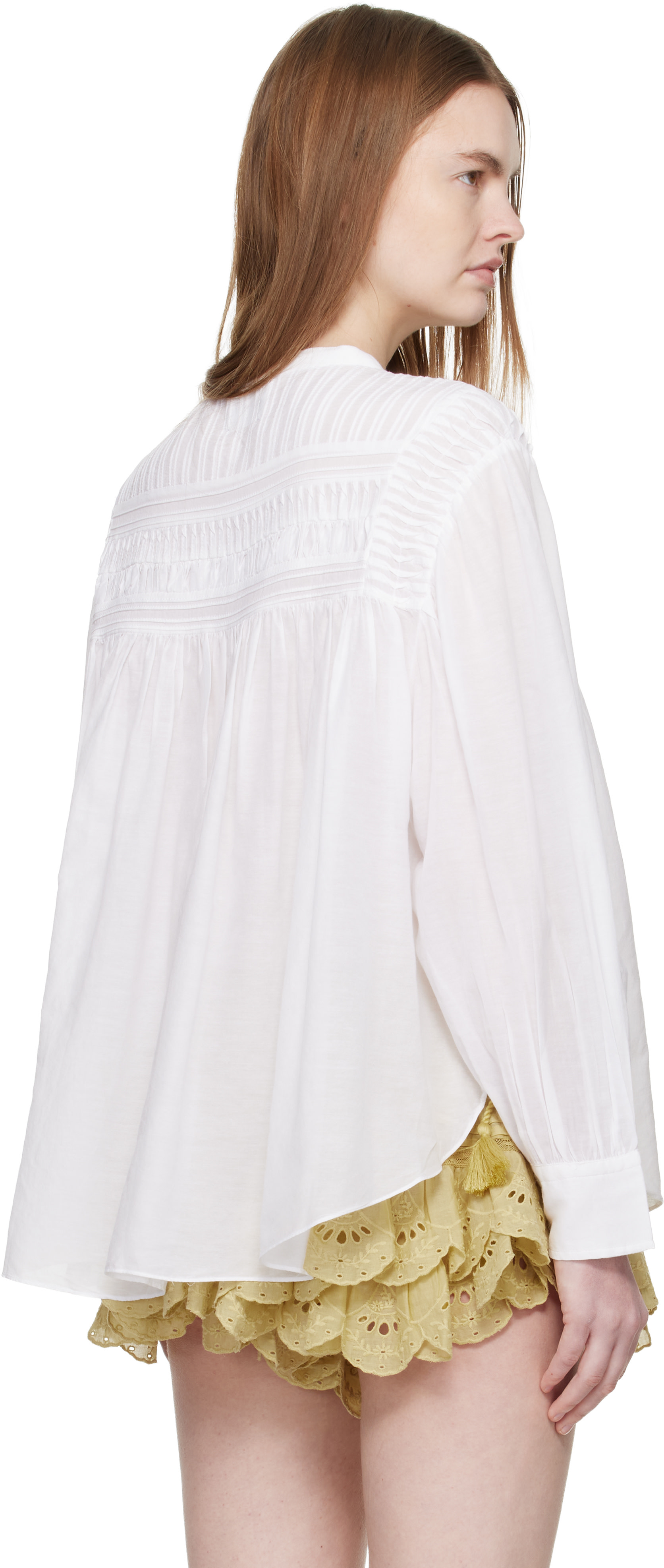 ISABEL MARANT ラッフルブラウス Isabel Marant Etoile: White Plalia Blouse | SSENSE