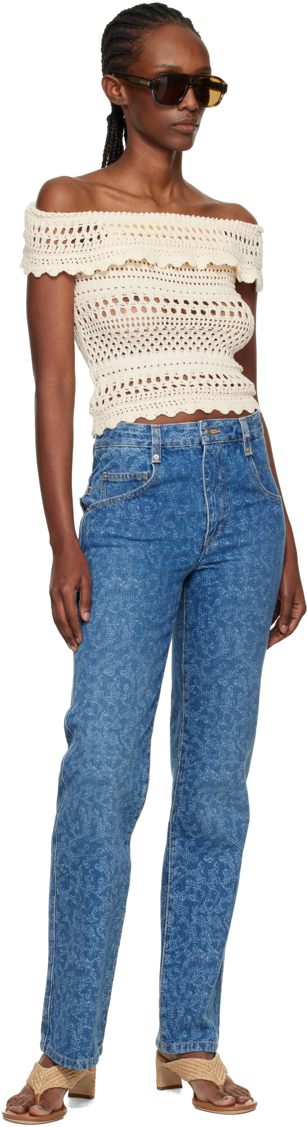 Isabel Marant Etoile: Off-White Zaelle Summer Crochet Knit Top