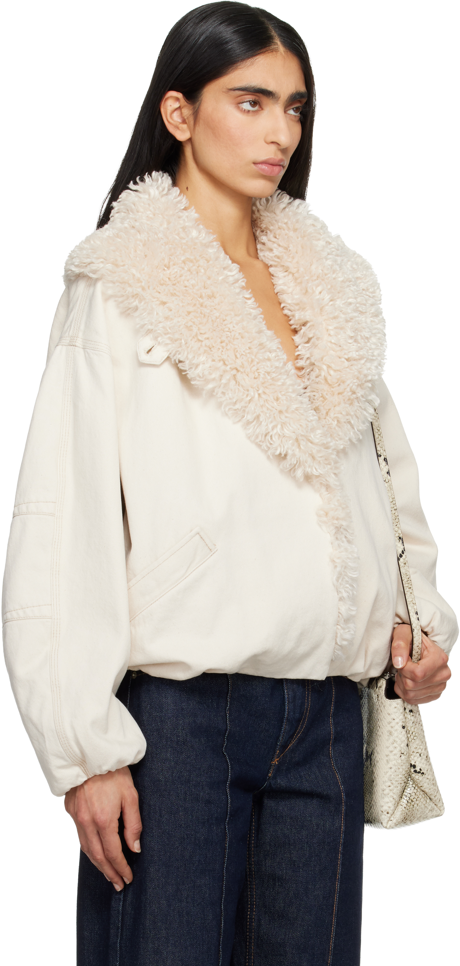 Isabel Marant: Off White Charone Denim Jacket | SSENSE Canada