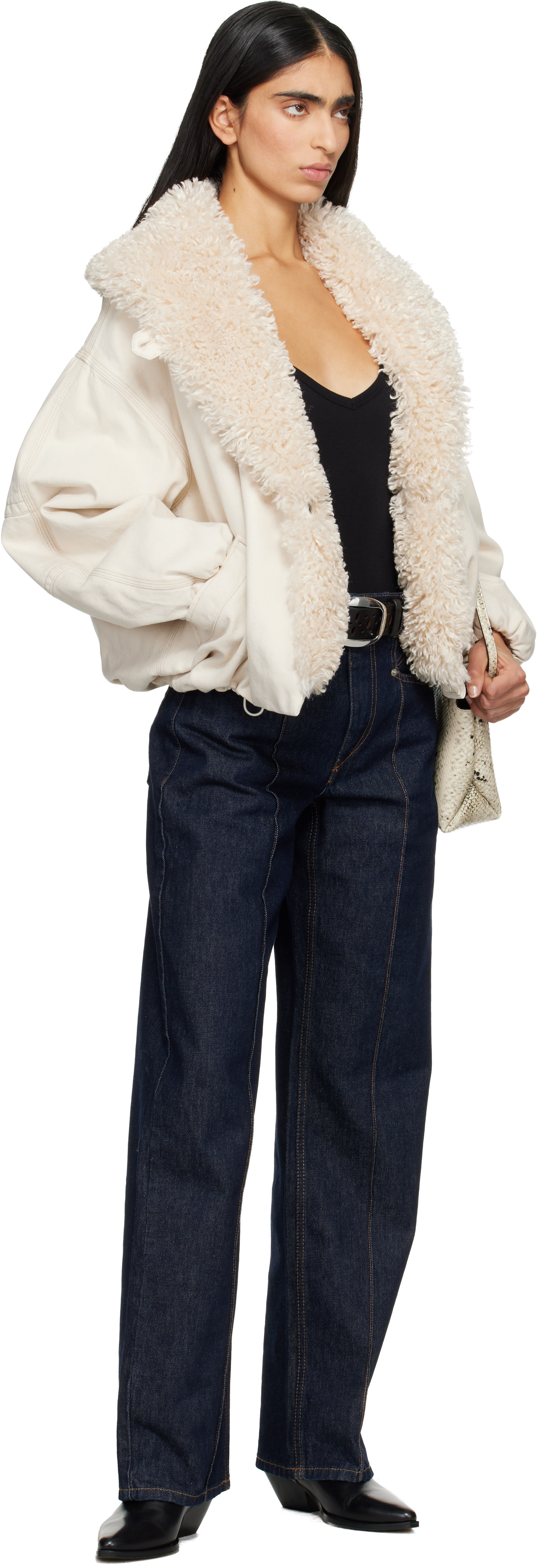 Isabel Marant: Off White Charone Denim Jacket | SSENSE Canada