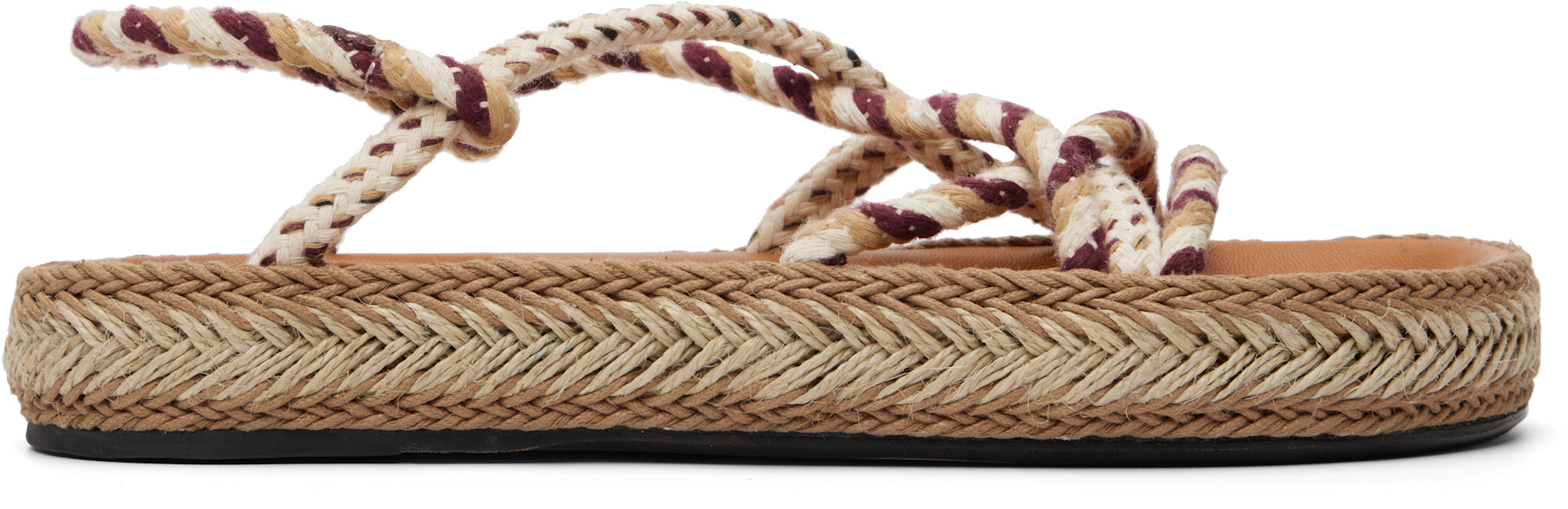 Isabel Marant: Beige & Purple Kitza Sandals | SSENSE display picture 3