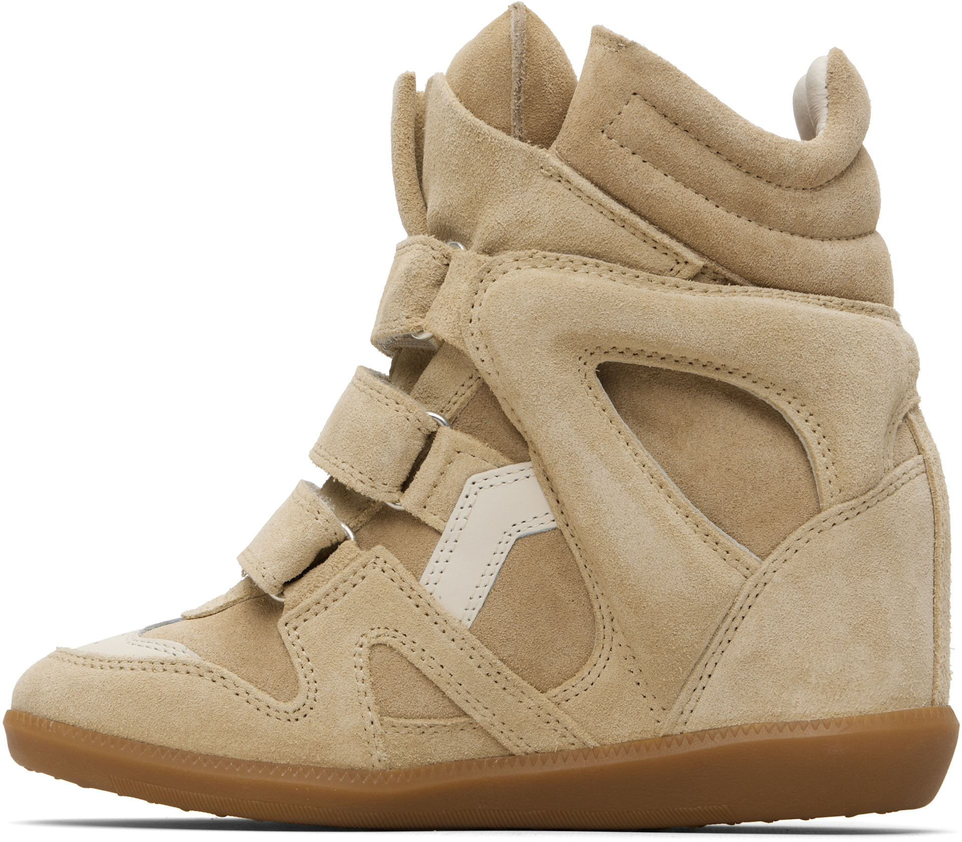 【1回着用】Isabel Marant ベージュ スエード ハイカットスニーカー Isabel Marant: ブラウン Bekett スニーカー | SSENSE 日本