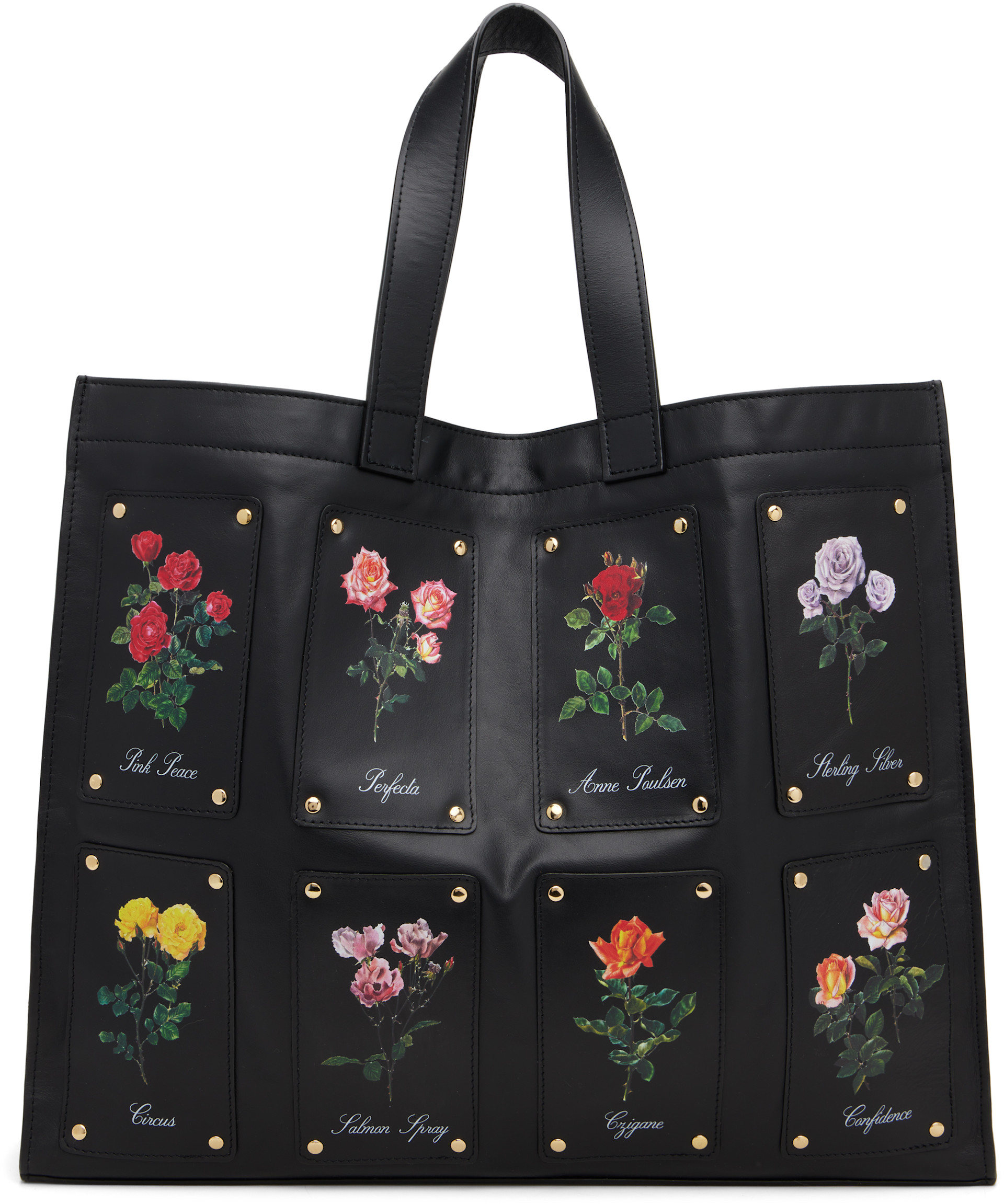 Ernest W. Baker - Black Patched Rose Shopper Tote