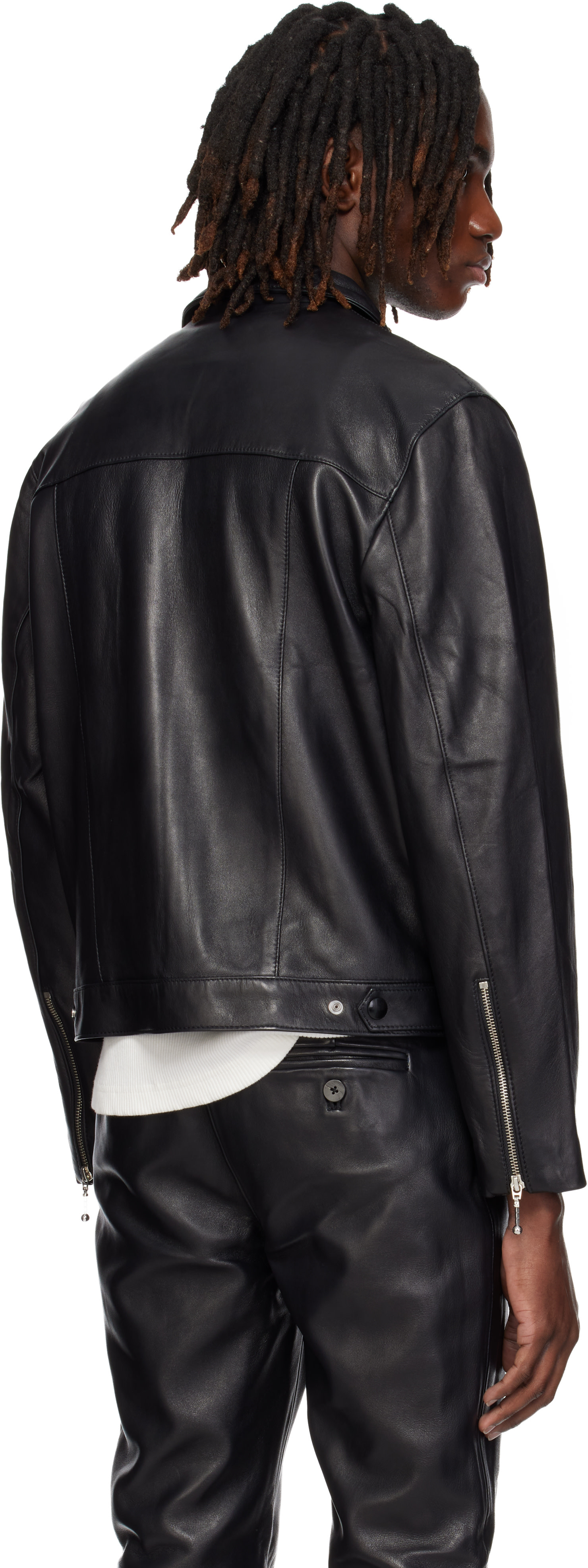 Ernest W. Baker: Black Studded Leather Jacket | SSENSE