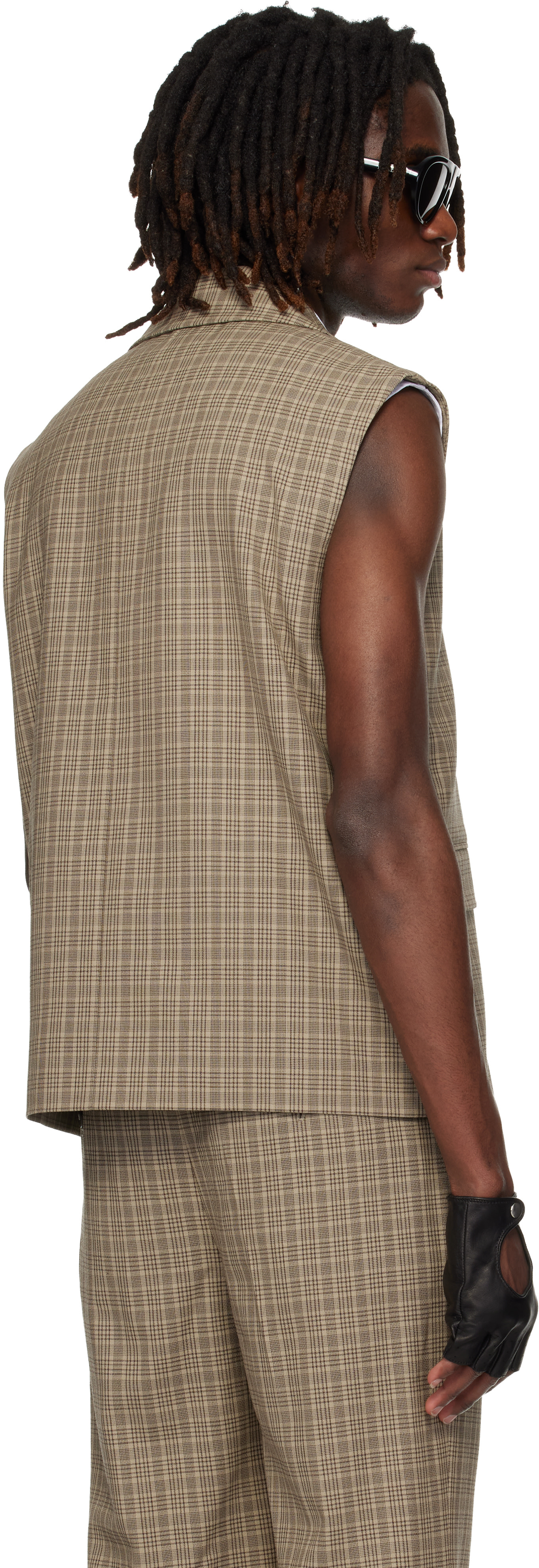 Ernest W. Baker - Brown Sleeveless Tailored Jacket Vest
