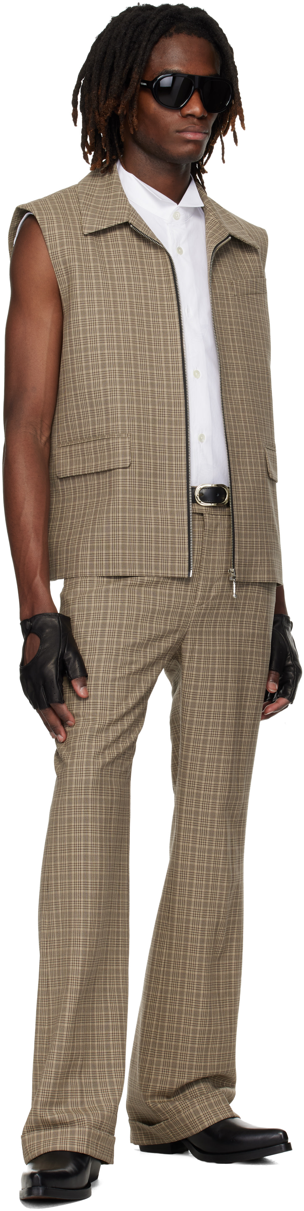 Ernest W. Baker - Brown Sleeveless Tailored Jacket Vest
