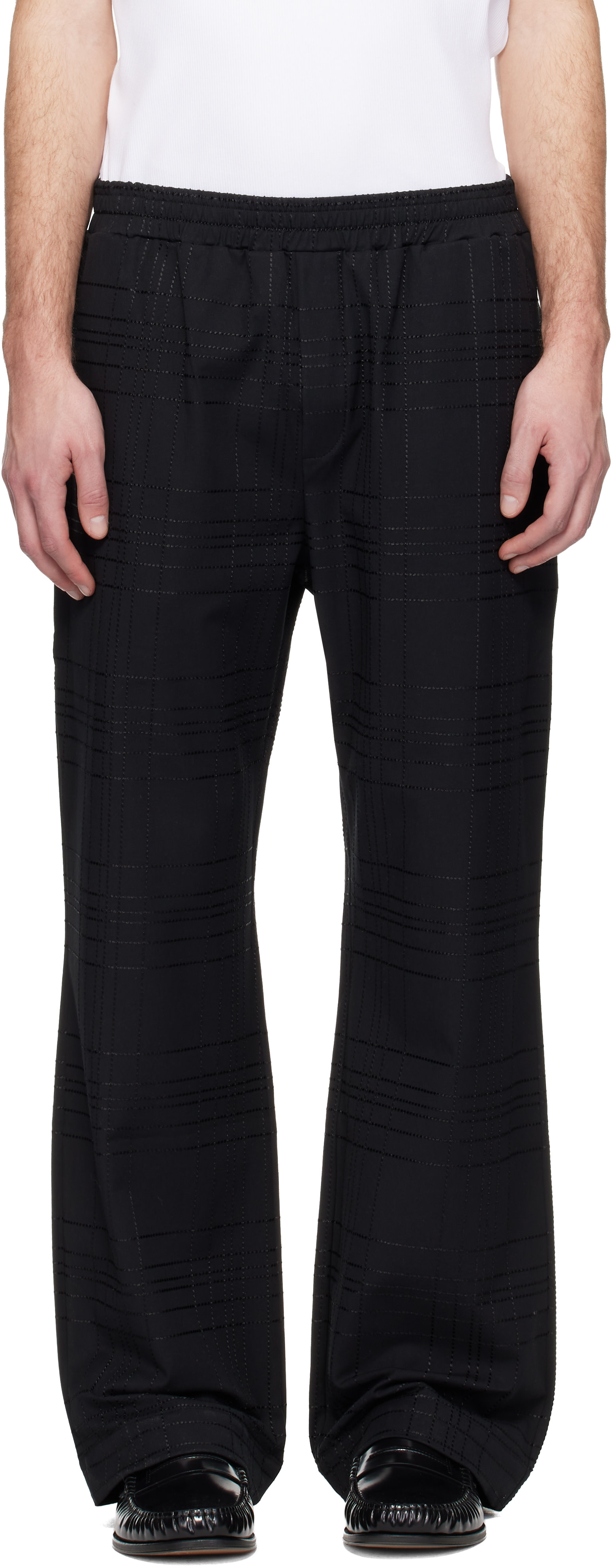ERNEST W BAKER 19ss plaid flare trousers
