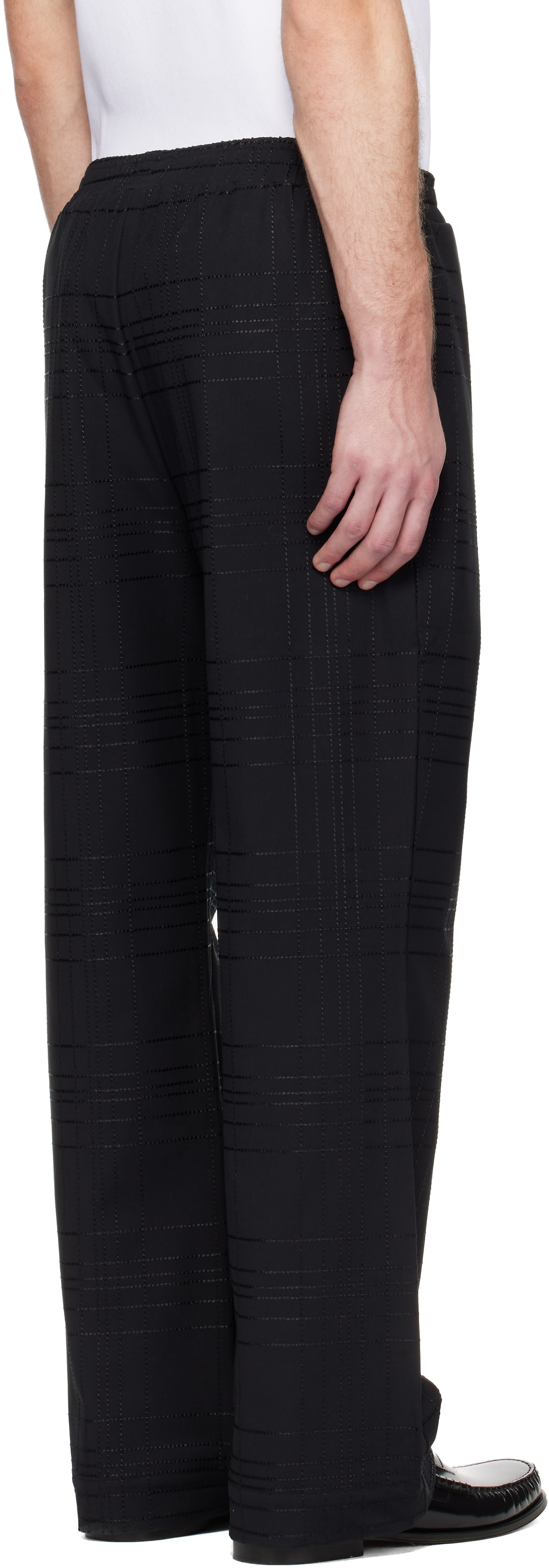 ernest w baker スラックス Ernest W. Baker: Black Straight Fit Track Pants | SSENSE