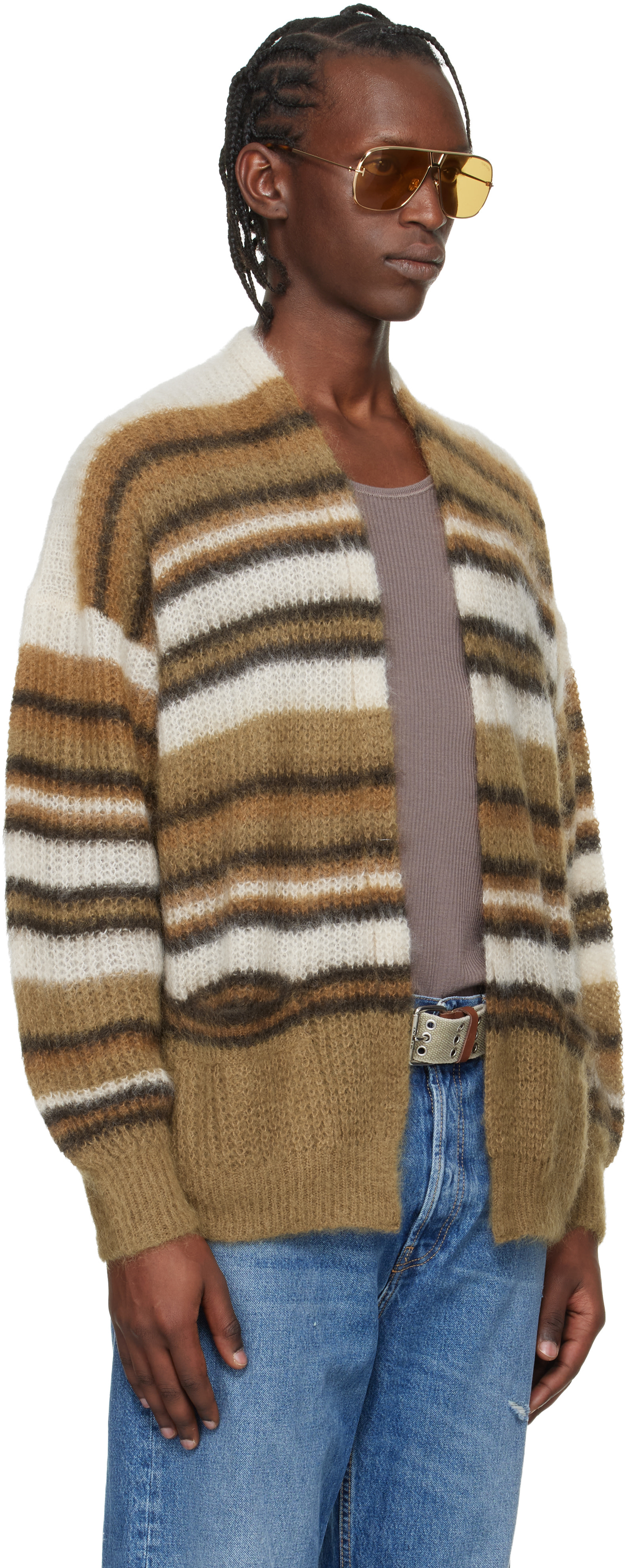 Isabel Marant: ブラウン＆オフホワイト Danah カーディガン | SSENSE 日本