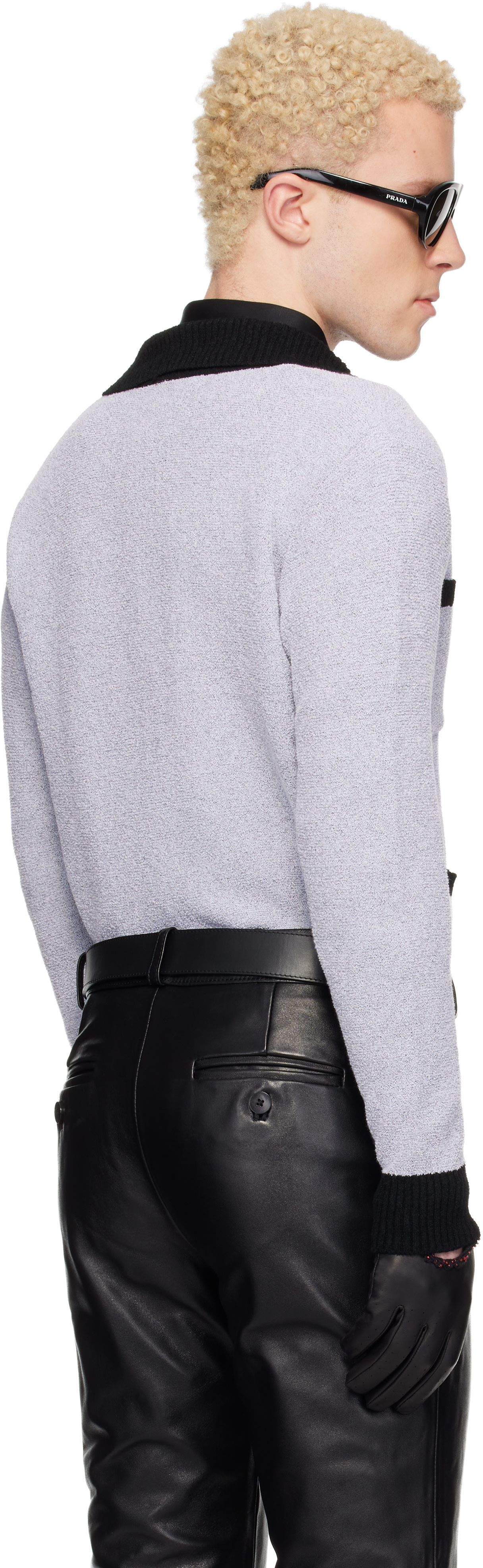 Ernest W. Baker: Gray Four Pocket Boucle Cardigan | SSENSE