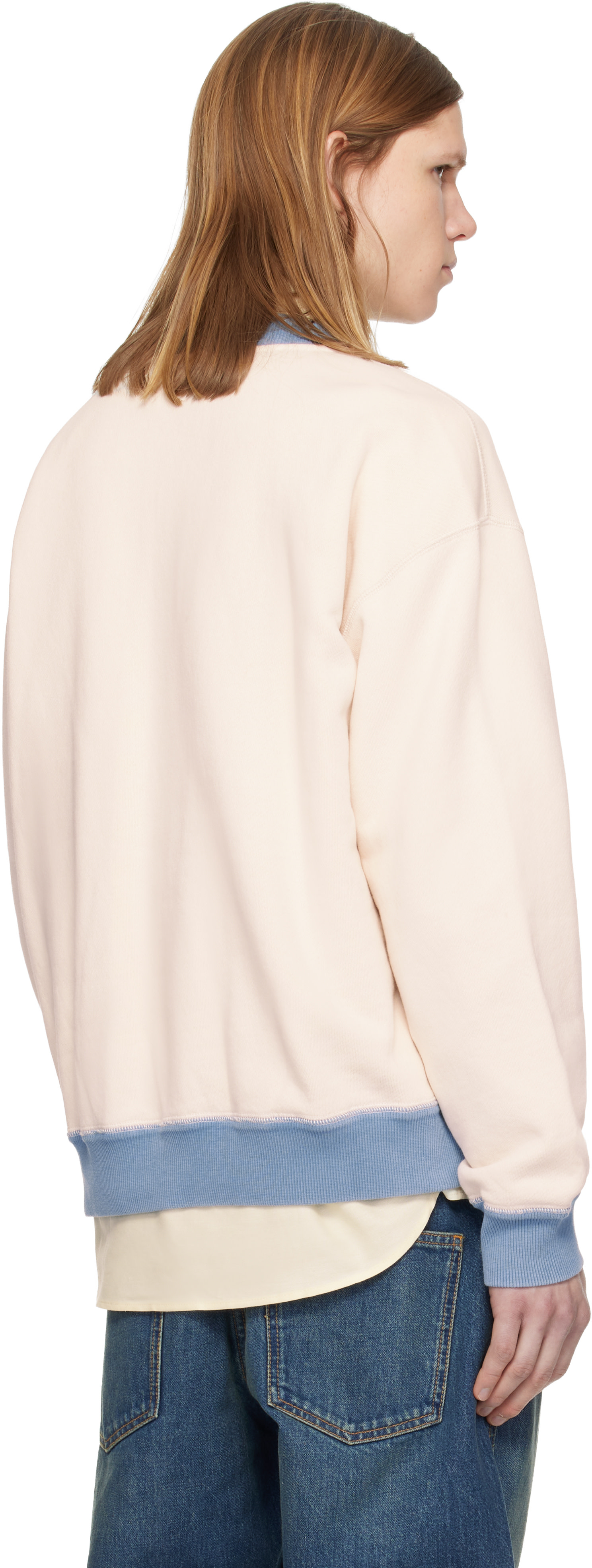 Isabel Marant - Pull molletonné Mathias blanc cassé et bleu