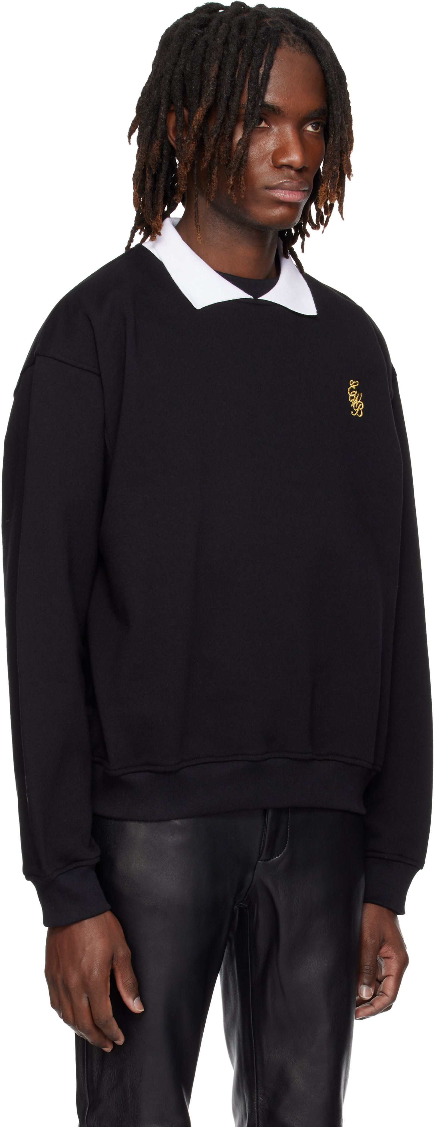 Ernest W. Baker - Black & White Golf Long Sleeve Polo
