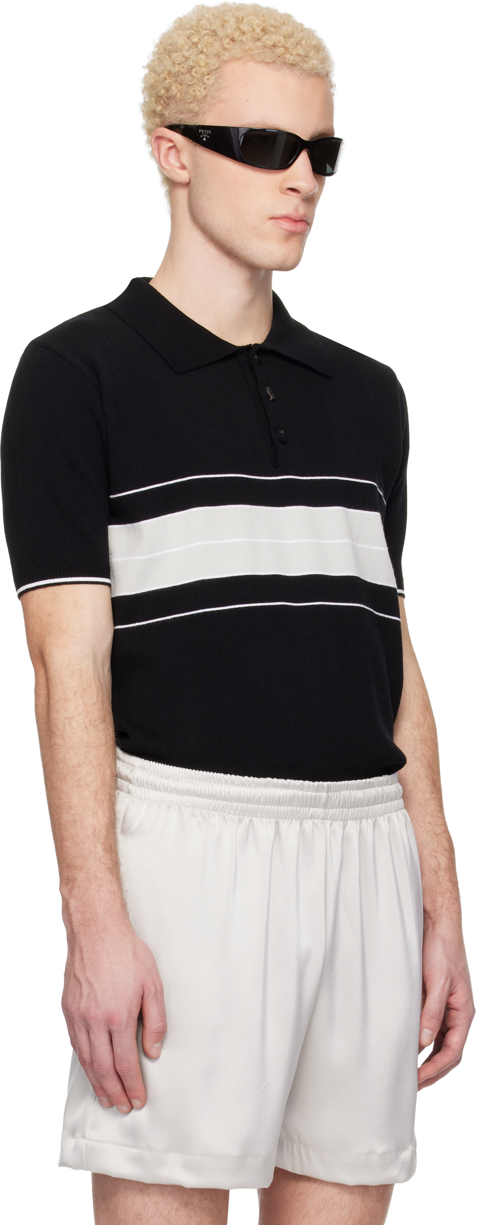 Ernest W. Baker - Black & Gray Striped Polo
