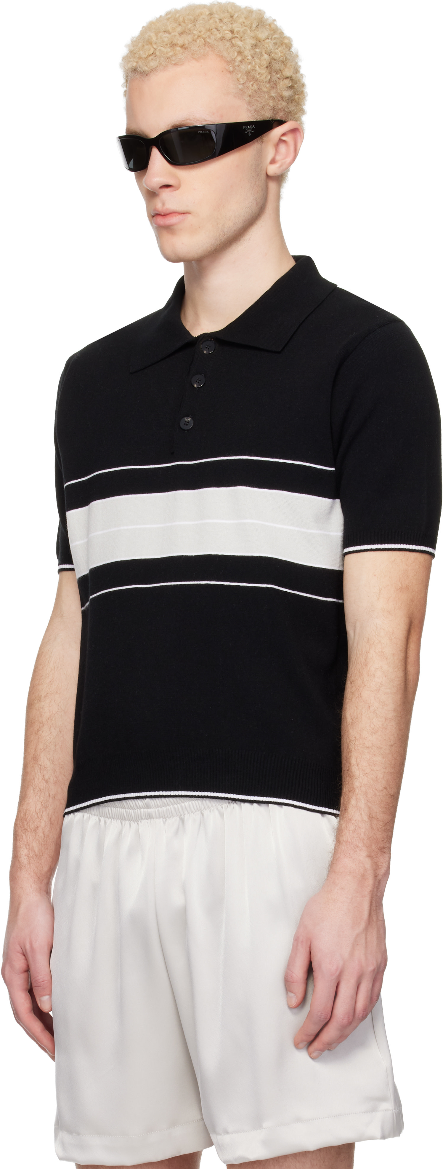 Ernest W. Baker - Black & Gray Striped Polo