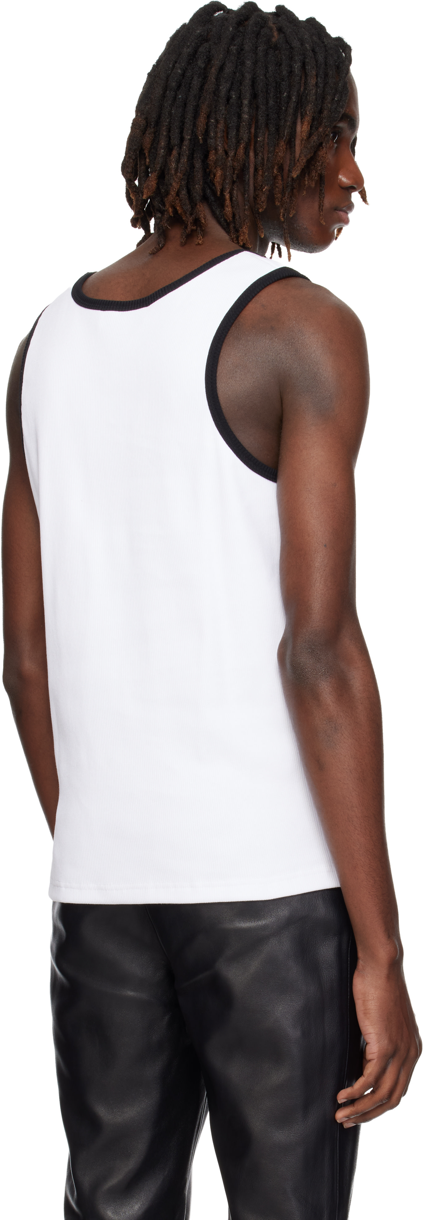 Ernest W. Baker - White & Black 'EWB' Embroidered Tank Top