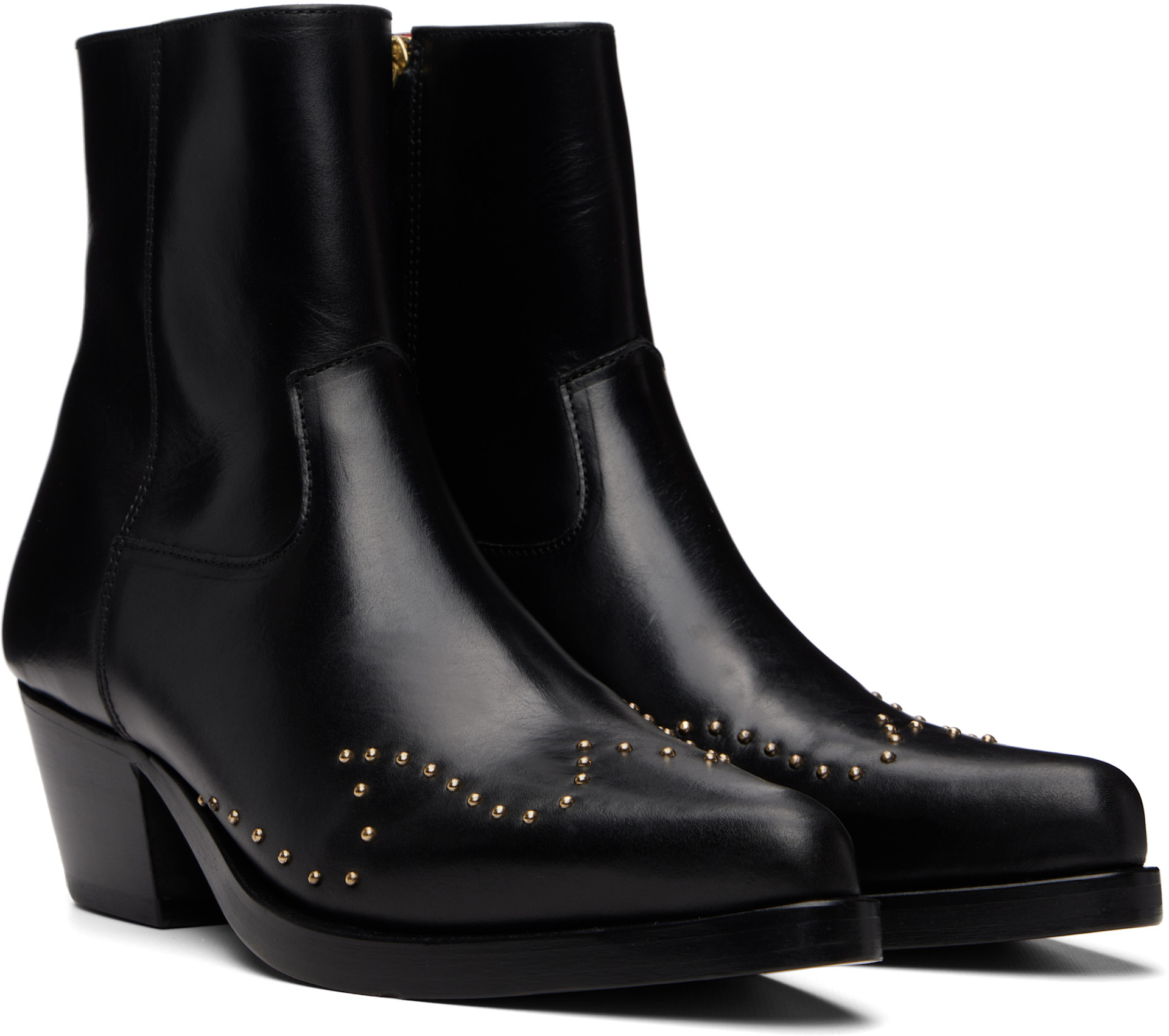 Ernest W. Baker: Black Studded Western Boots | SSENSE