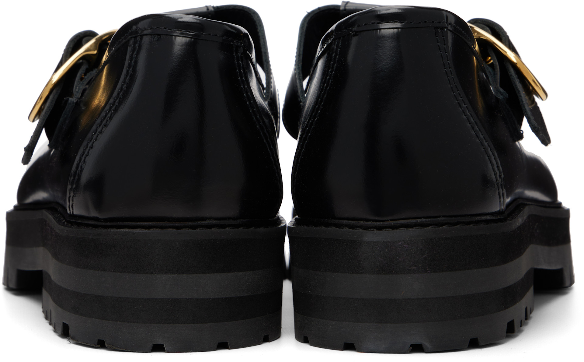 ꧁꧂Ernest W. Baker Ernest W. Baker: Black T-Bar Loafers | SSENSE