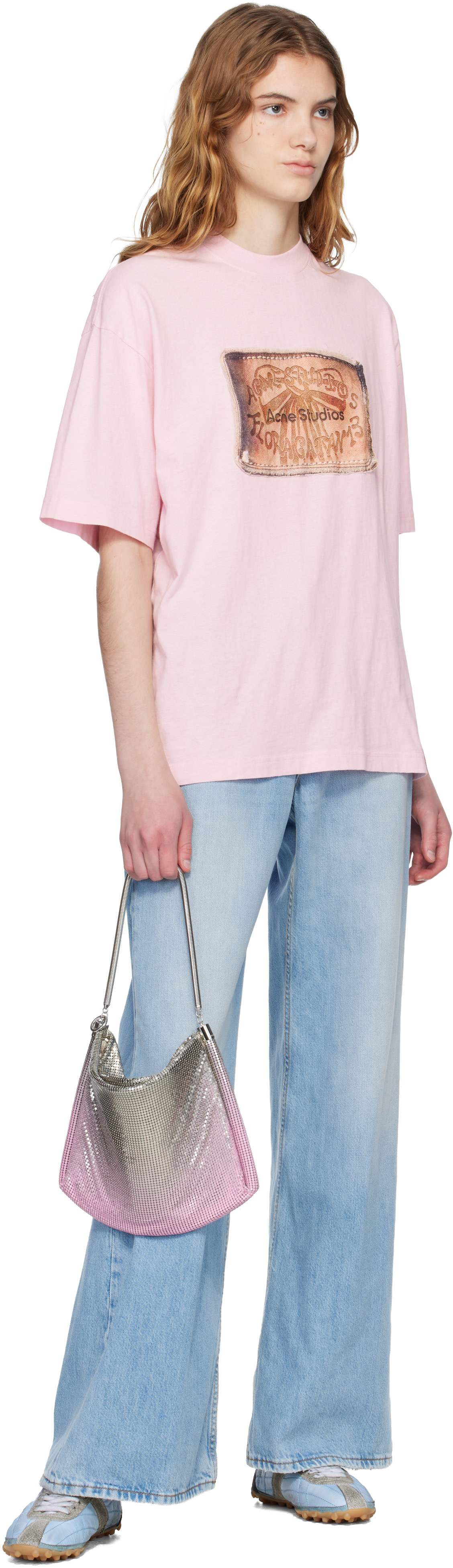 Rabanne: Silver & Pink Chainmail Pocket Bag | SSENSE Taiwan