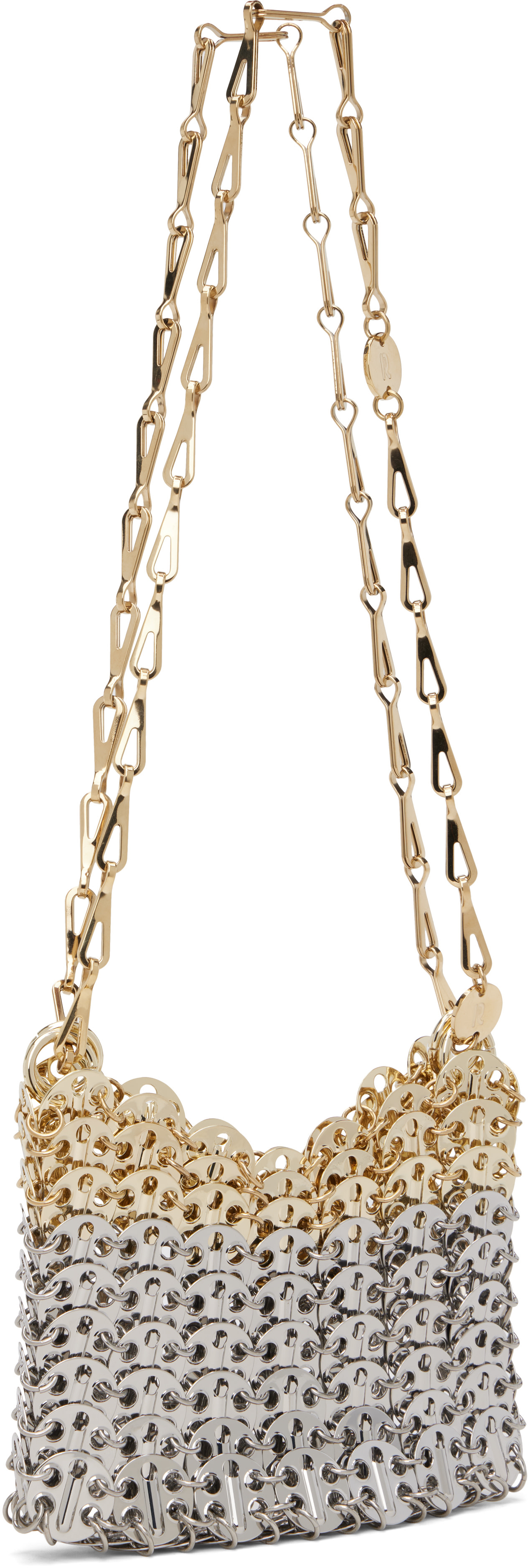 Rabanne: Silver & Gold Iconic Nano 1969 Skyline Bag | SSENSE