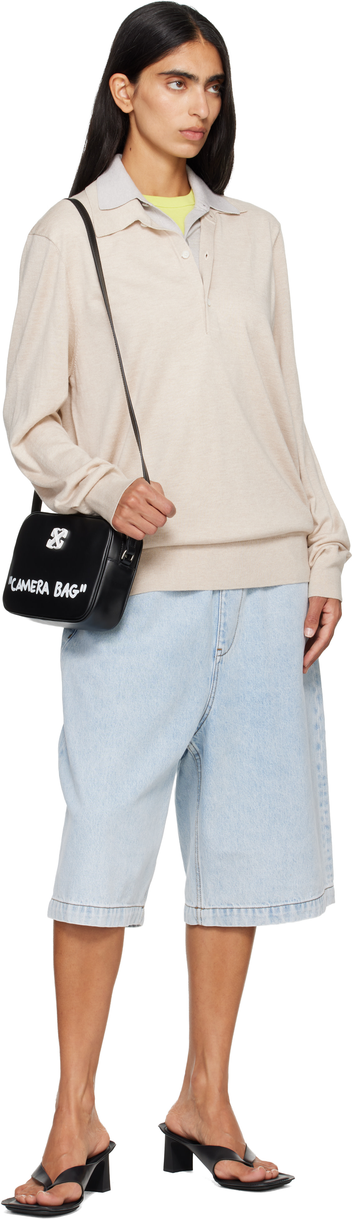 Off-White - Sac caméra Jitney noir à texte imprimé