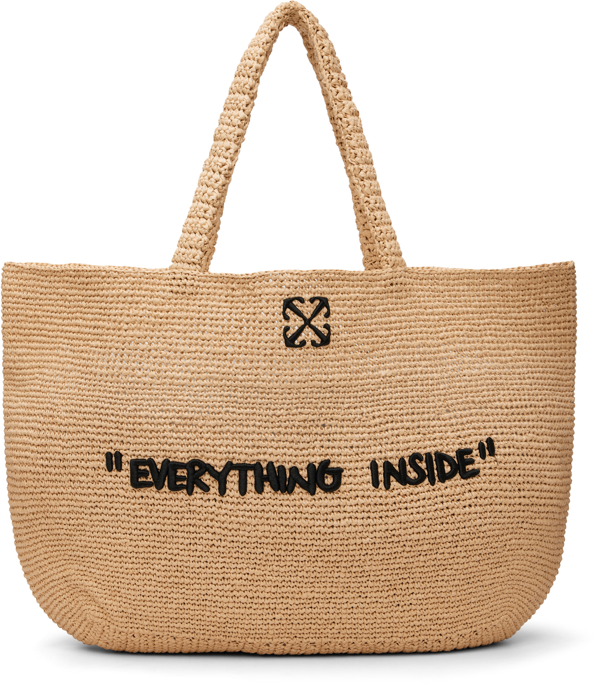 Off-White - Cabas beige à texte - Jitney