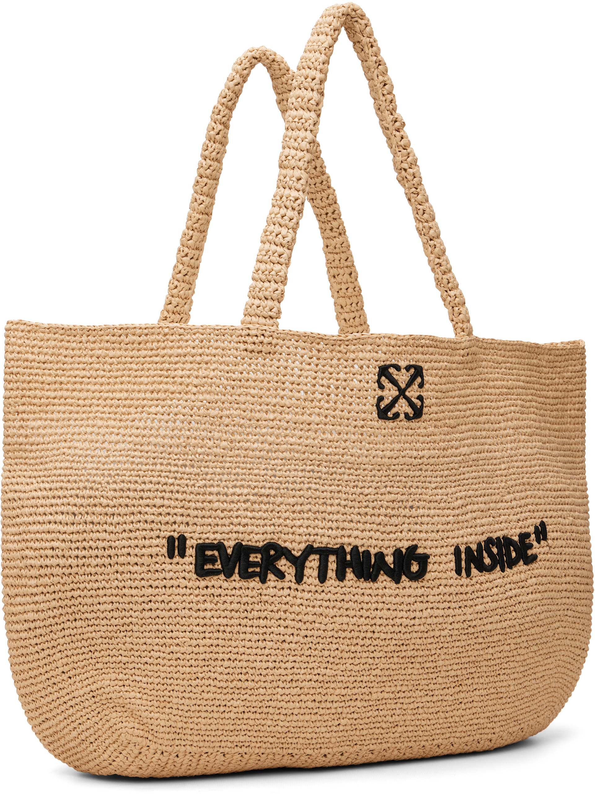 Off-White - Cabas beige à texte - Jitney