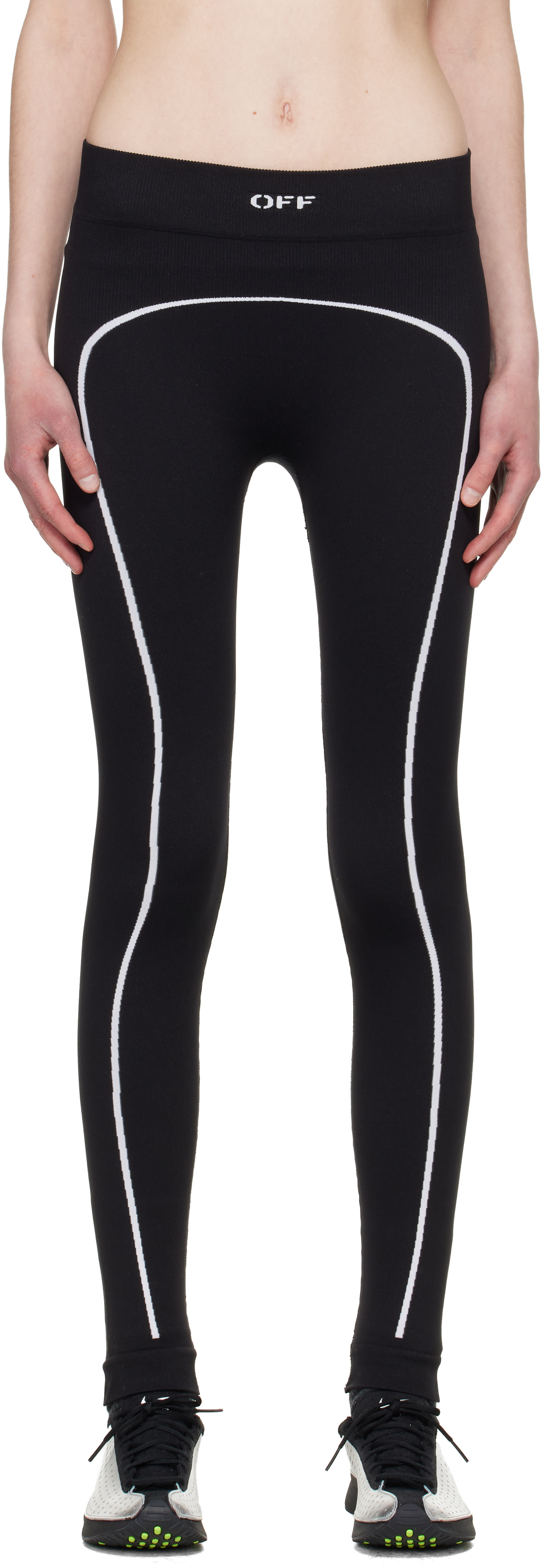 Off-White - Legging sans coutures noir à logo