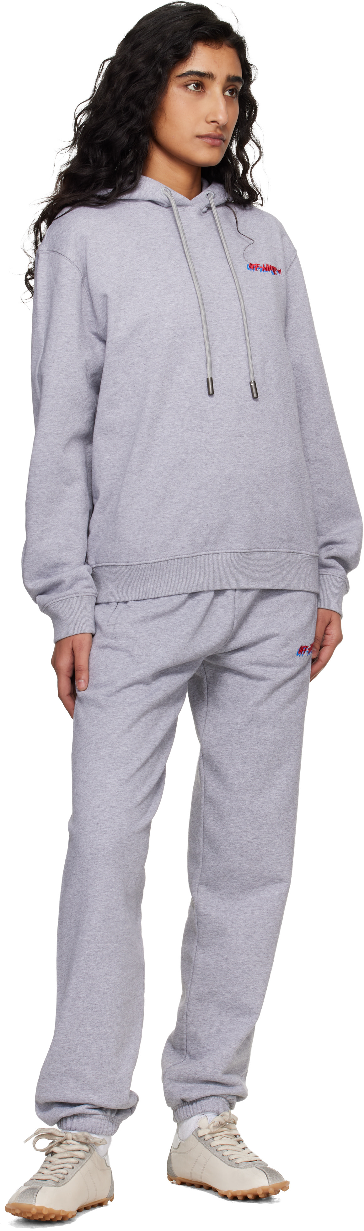 Off-White - Pull à capuche Shadow gris