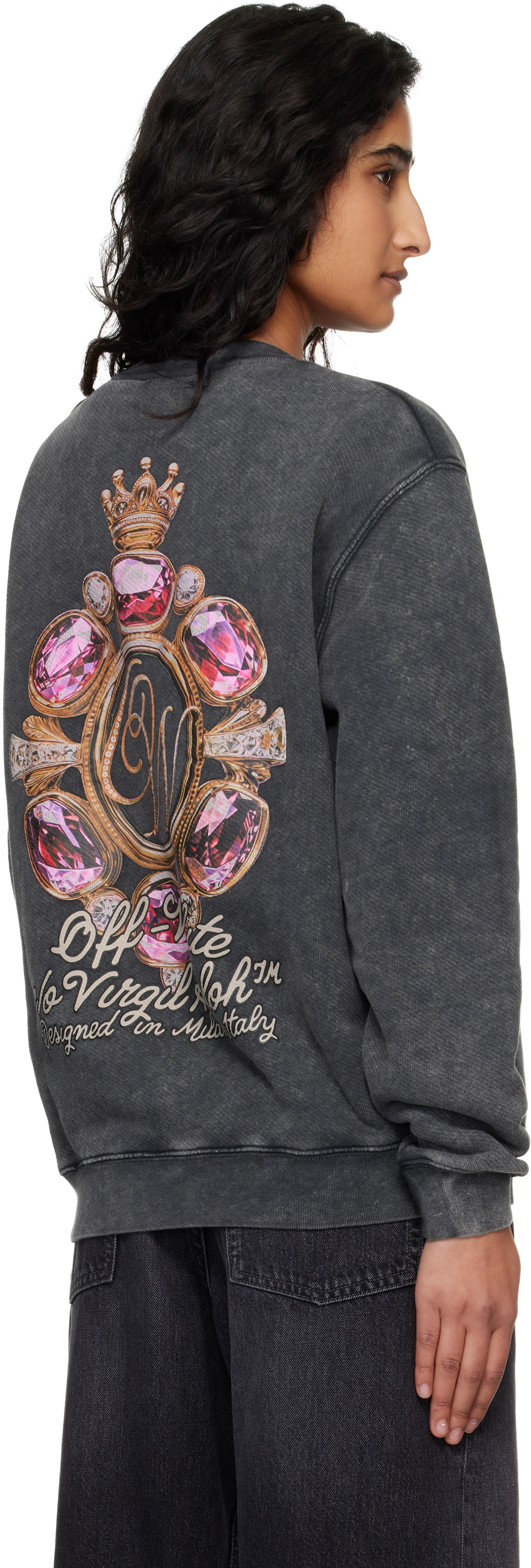 Off-White - Pull molletonné Royal Jewels noir